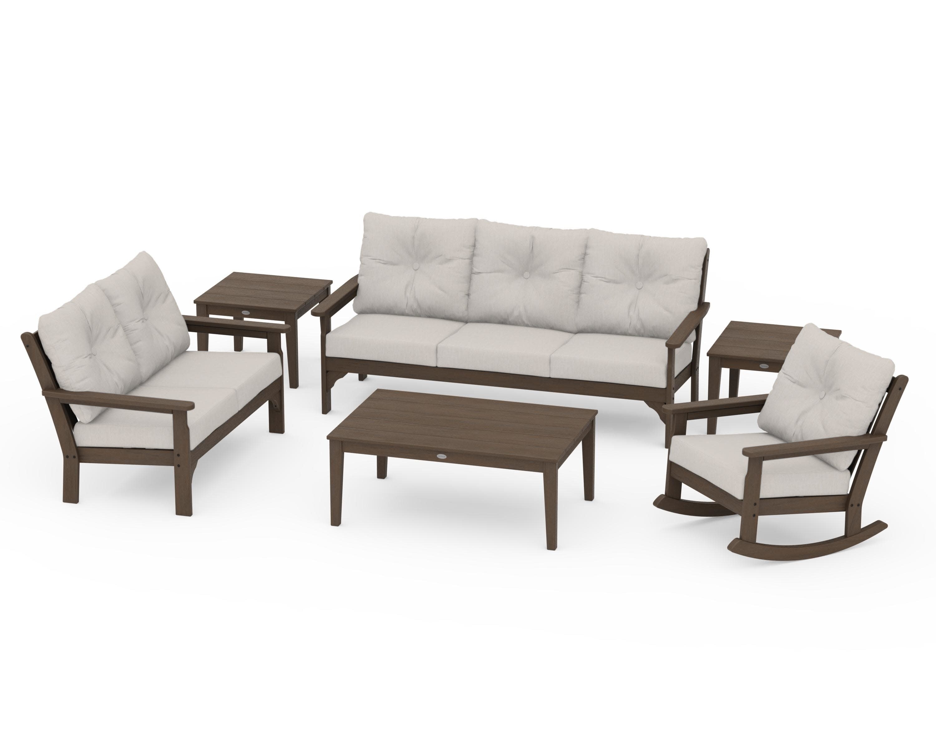Vineyard 6-Piece Deep Seating Set in Kona / Cast Ash