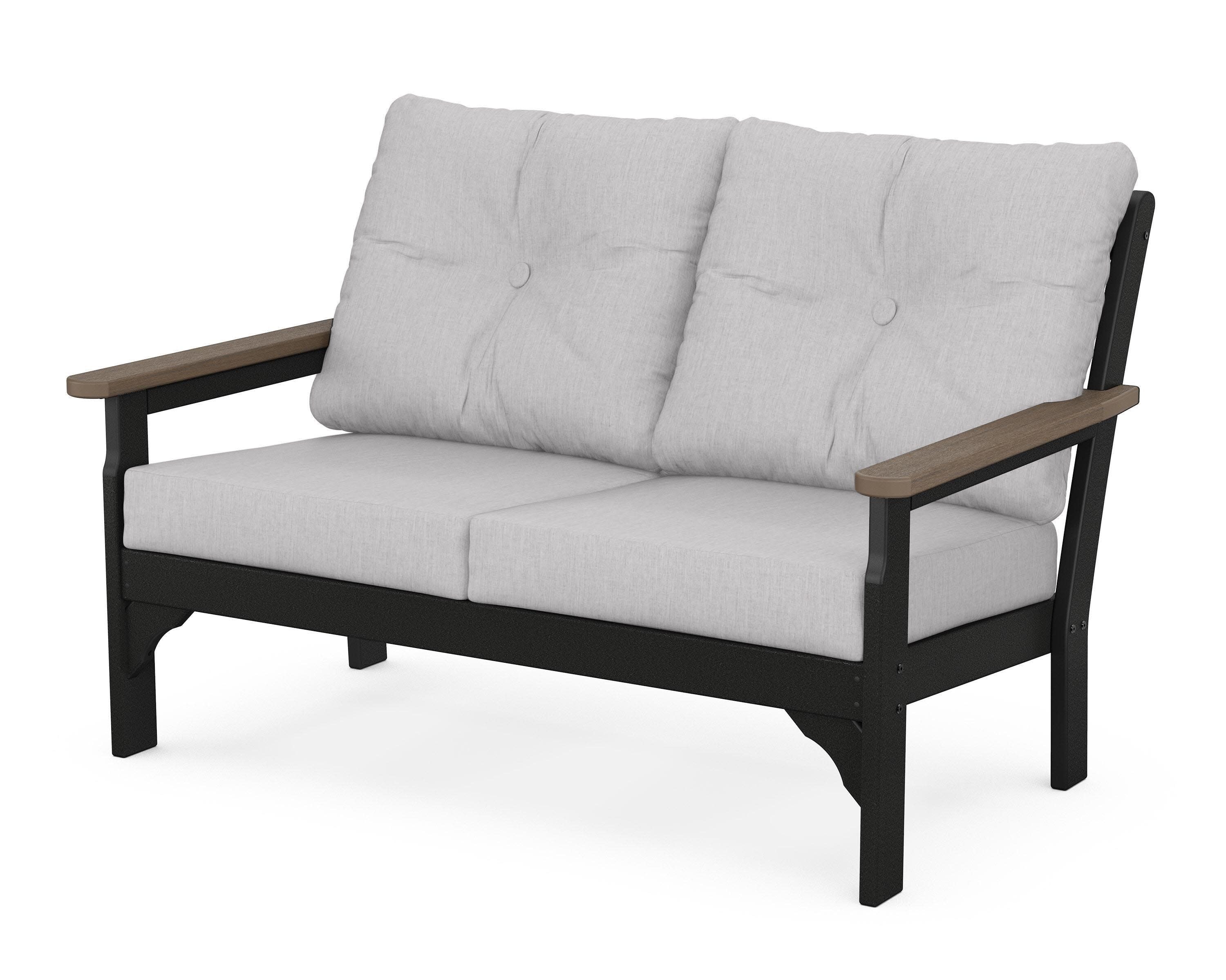 Vineyard Deep Seating Loveseat in Black / Kona / Granite
