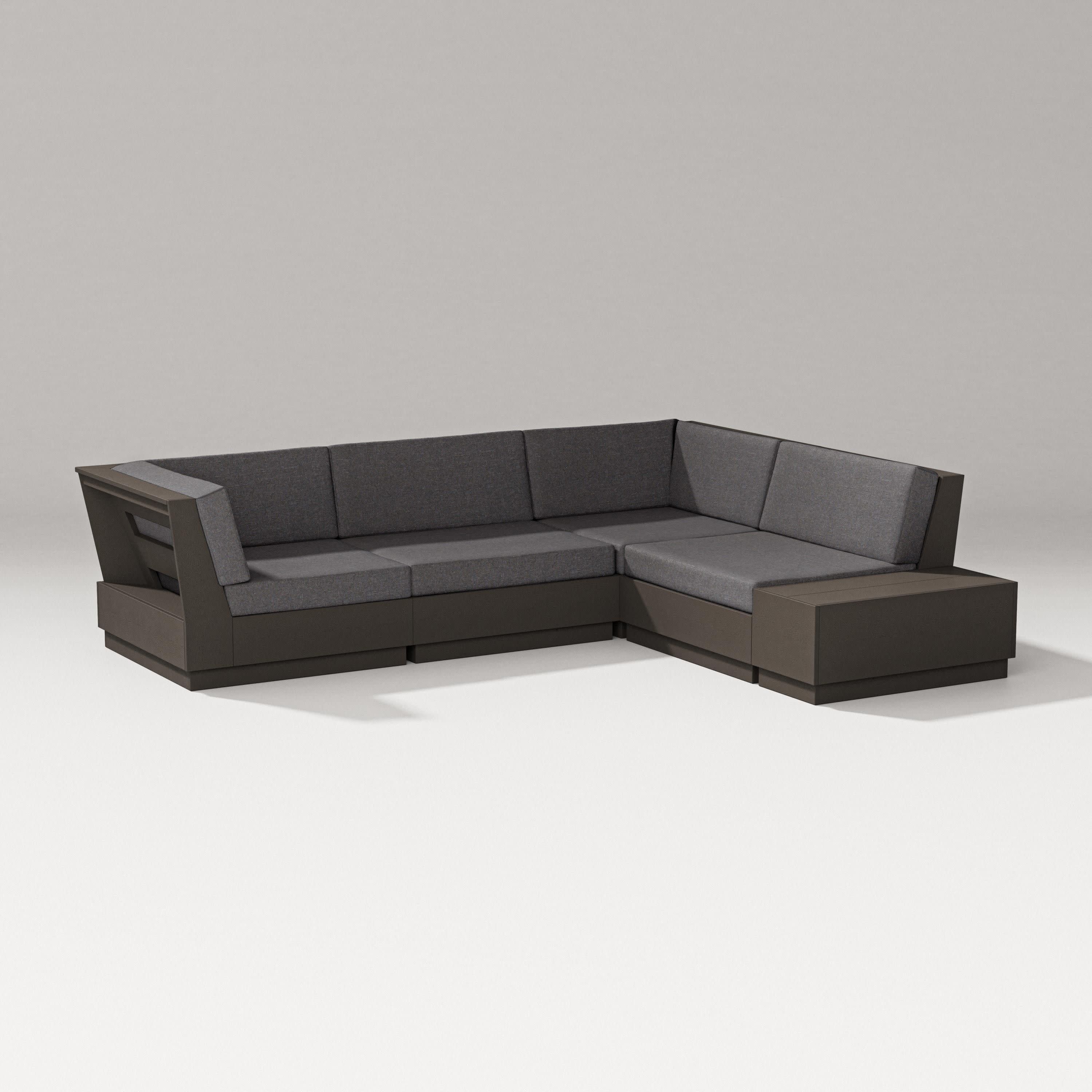 Elevate Corner Sectional in Vintage Coffee / Ash Charcoal