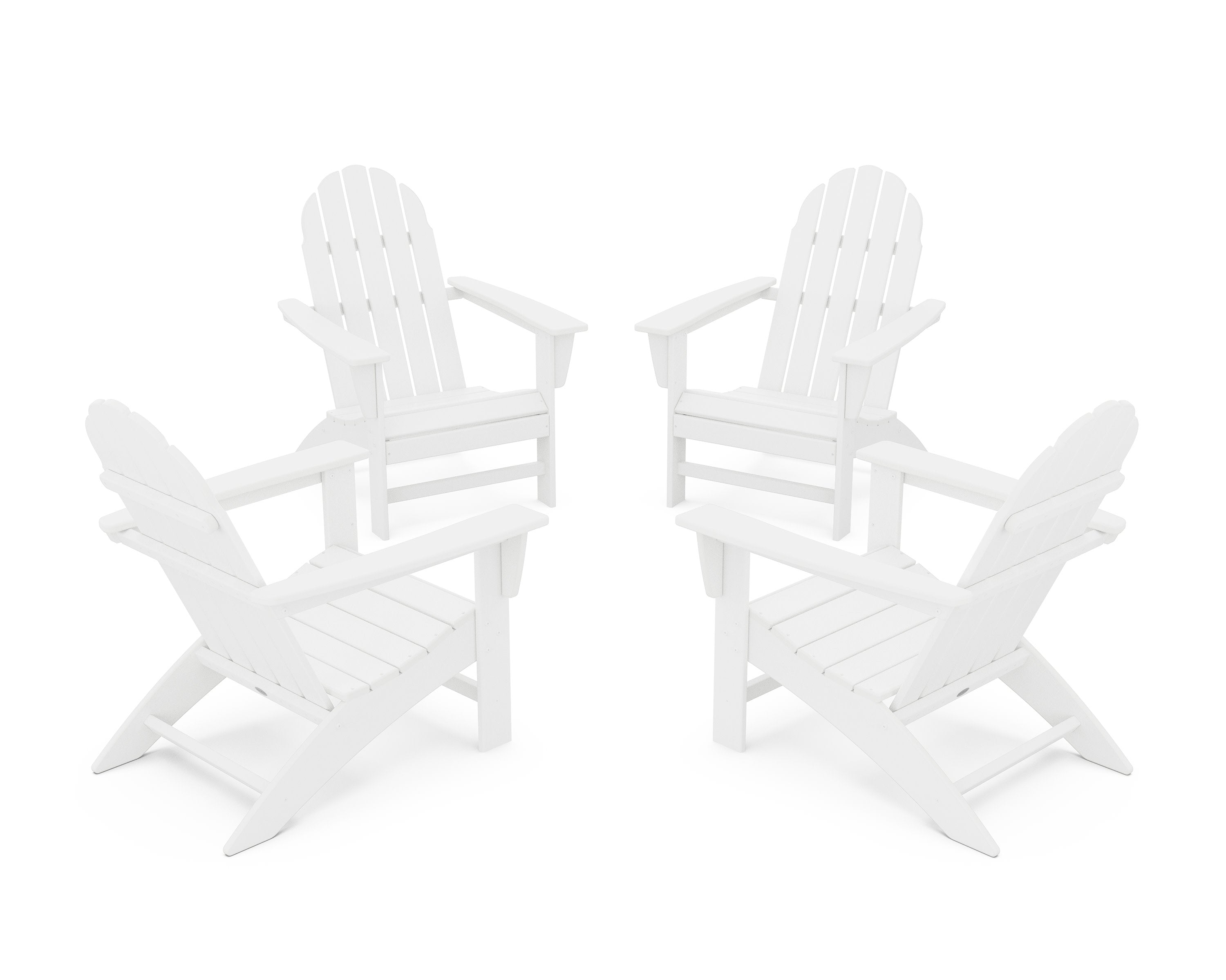 Vineyard 4-Piece Adirondack Conversation Set in White