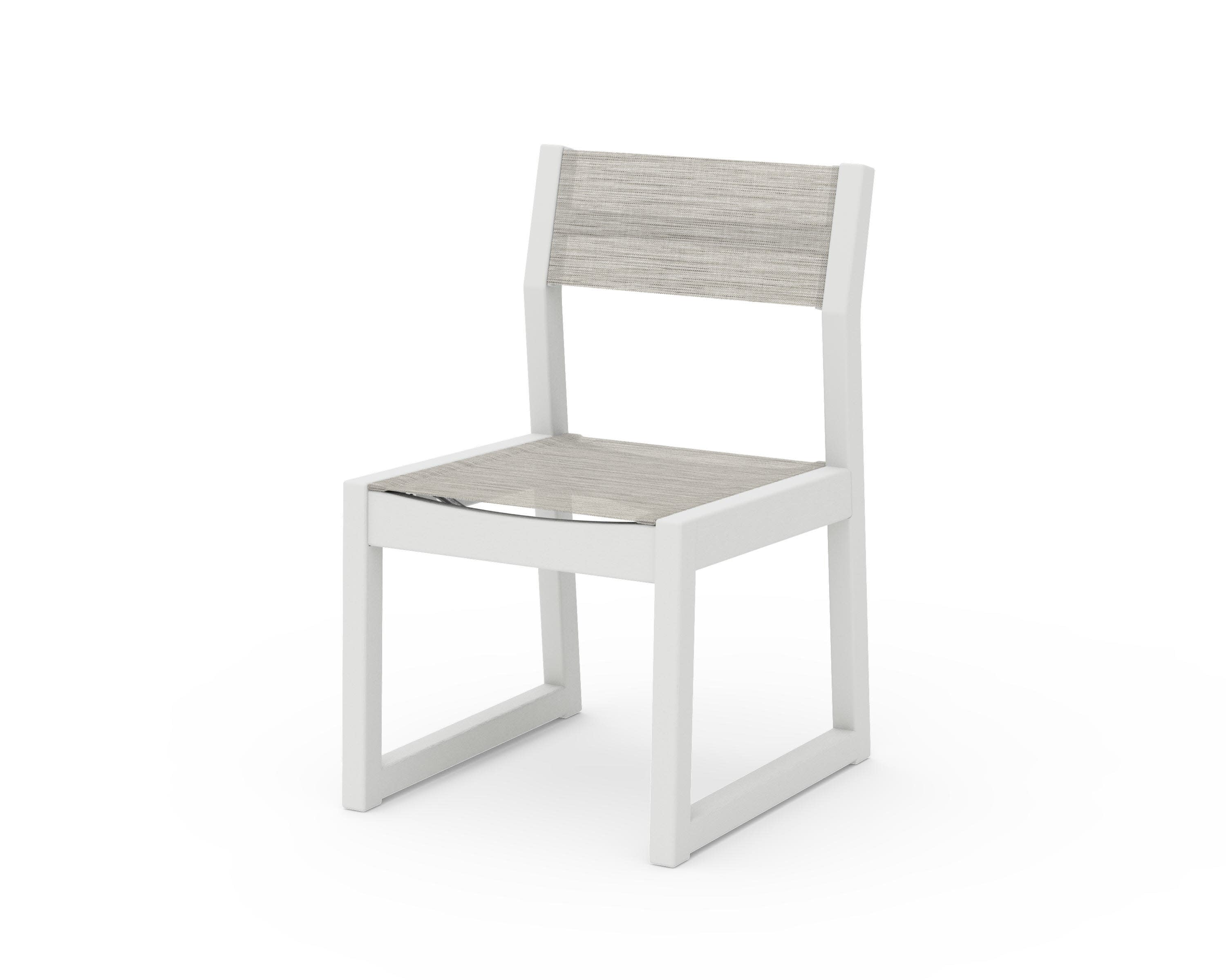 EDGE Sling Dining Side Chair in Vintage White / Birch Sling