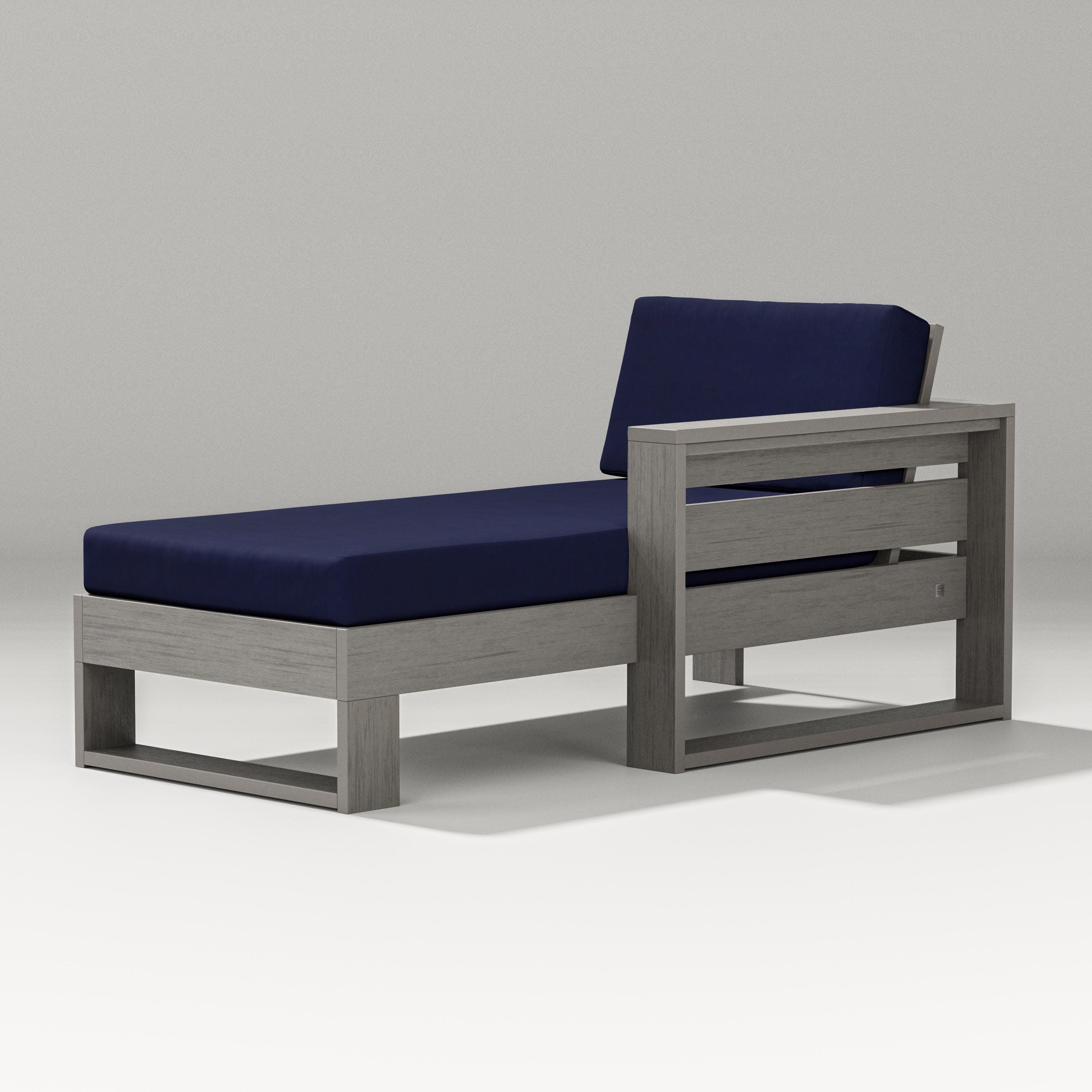 Latitude Modular Right Arm Chaise in Driftwood / Navy