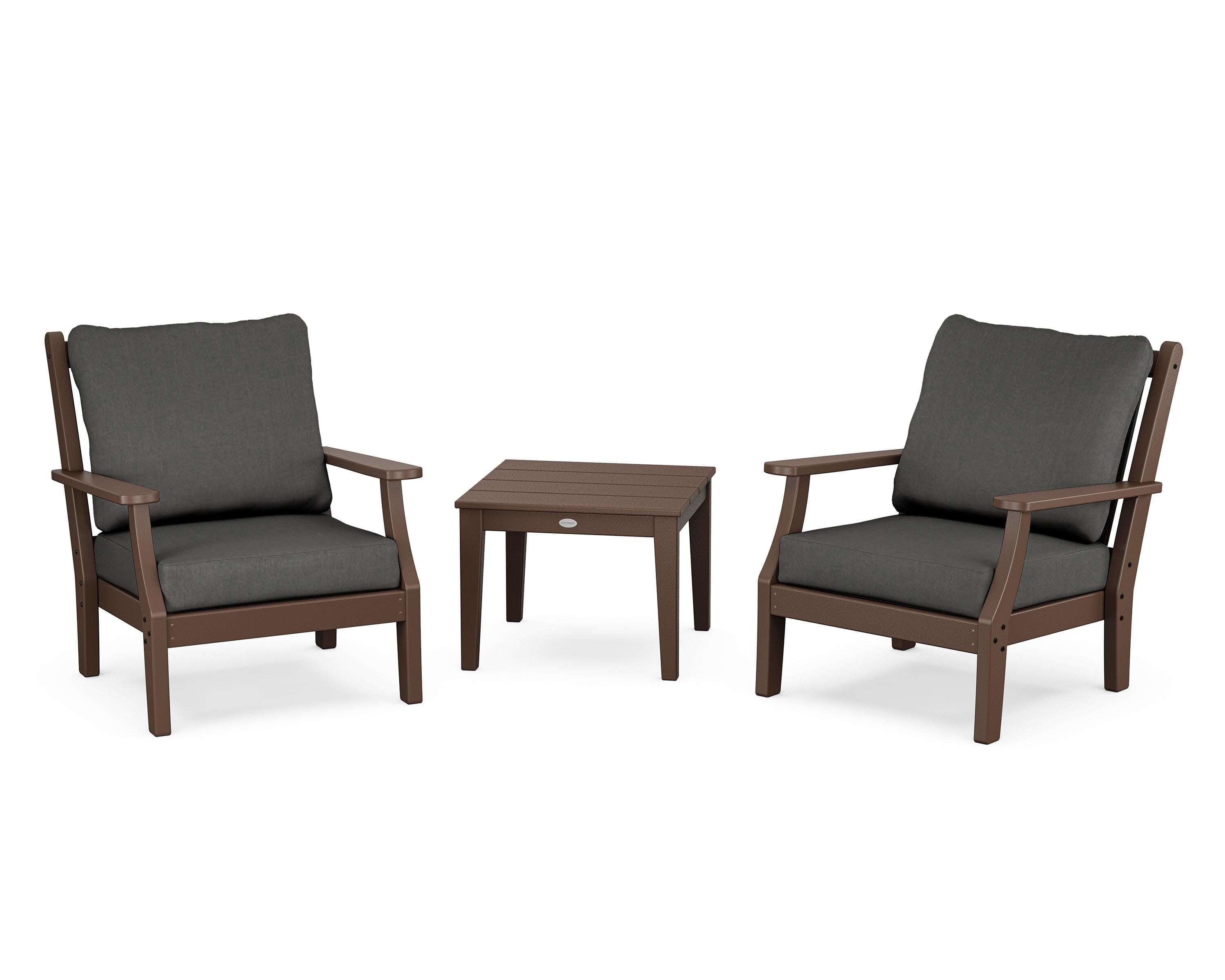 Wovendale 3-Piece Deep Seating Set in Mahogany / Spectrum Carbon
