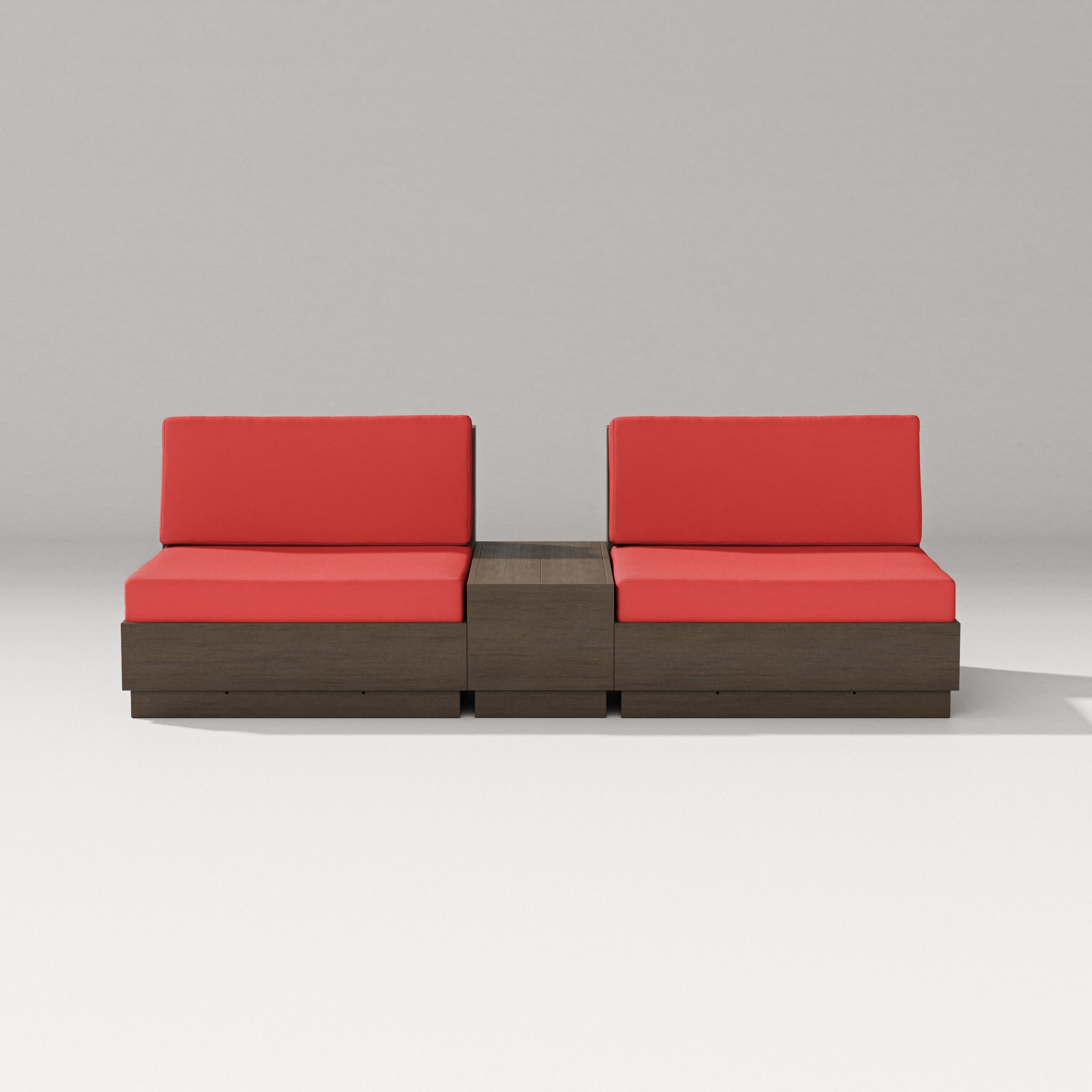 Elevate Lounge Chair Set in Kona / Crimson Linen