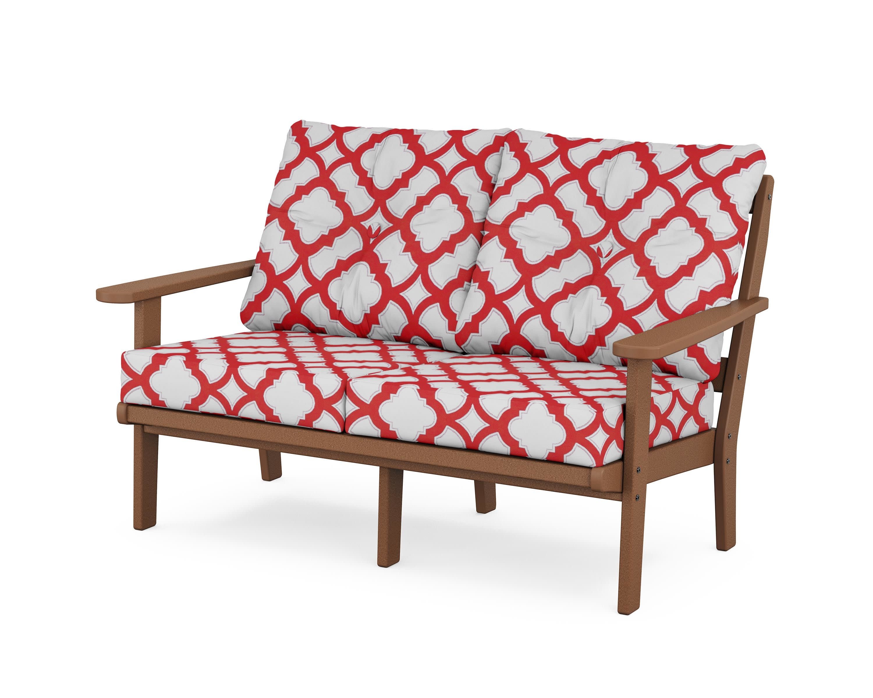 Mission Deep SeatingLoveseat in Teak / Trellis Crimson