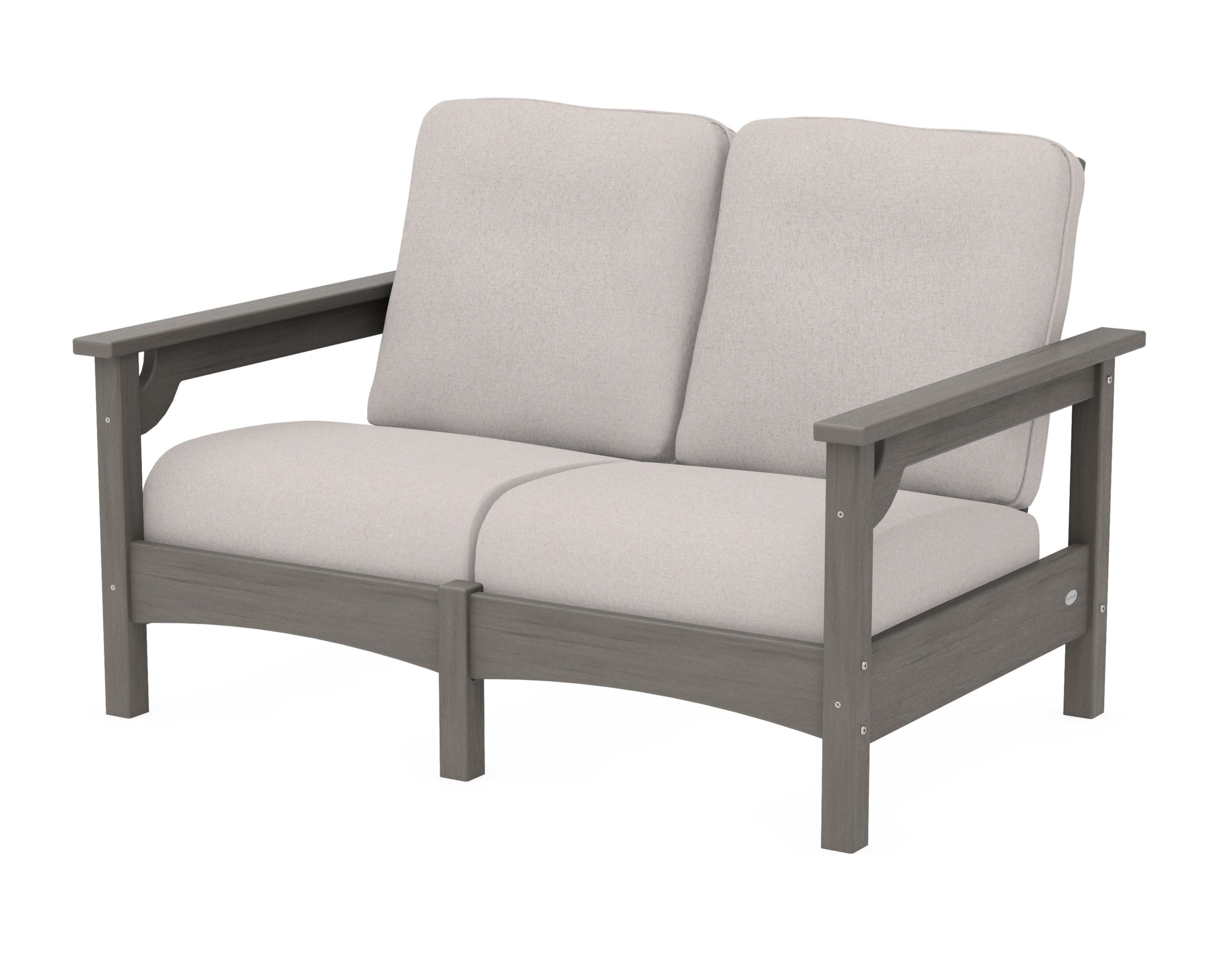 Club Loveseat in Driftwood / Dune Burlap