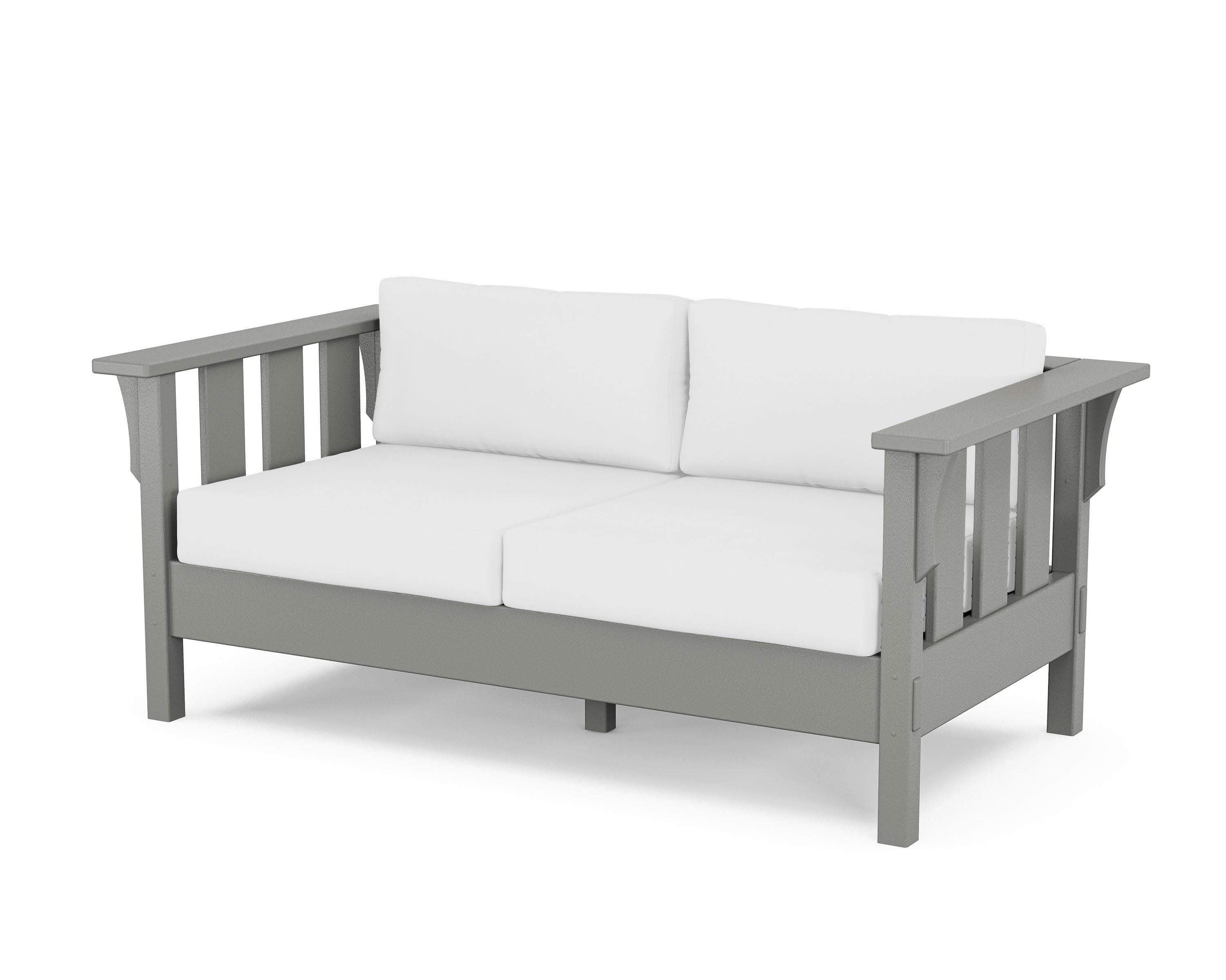 Acadia Deep Seating Loveseat in Slate Grey / Natural