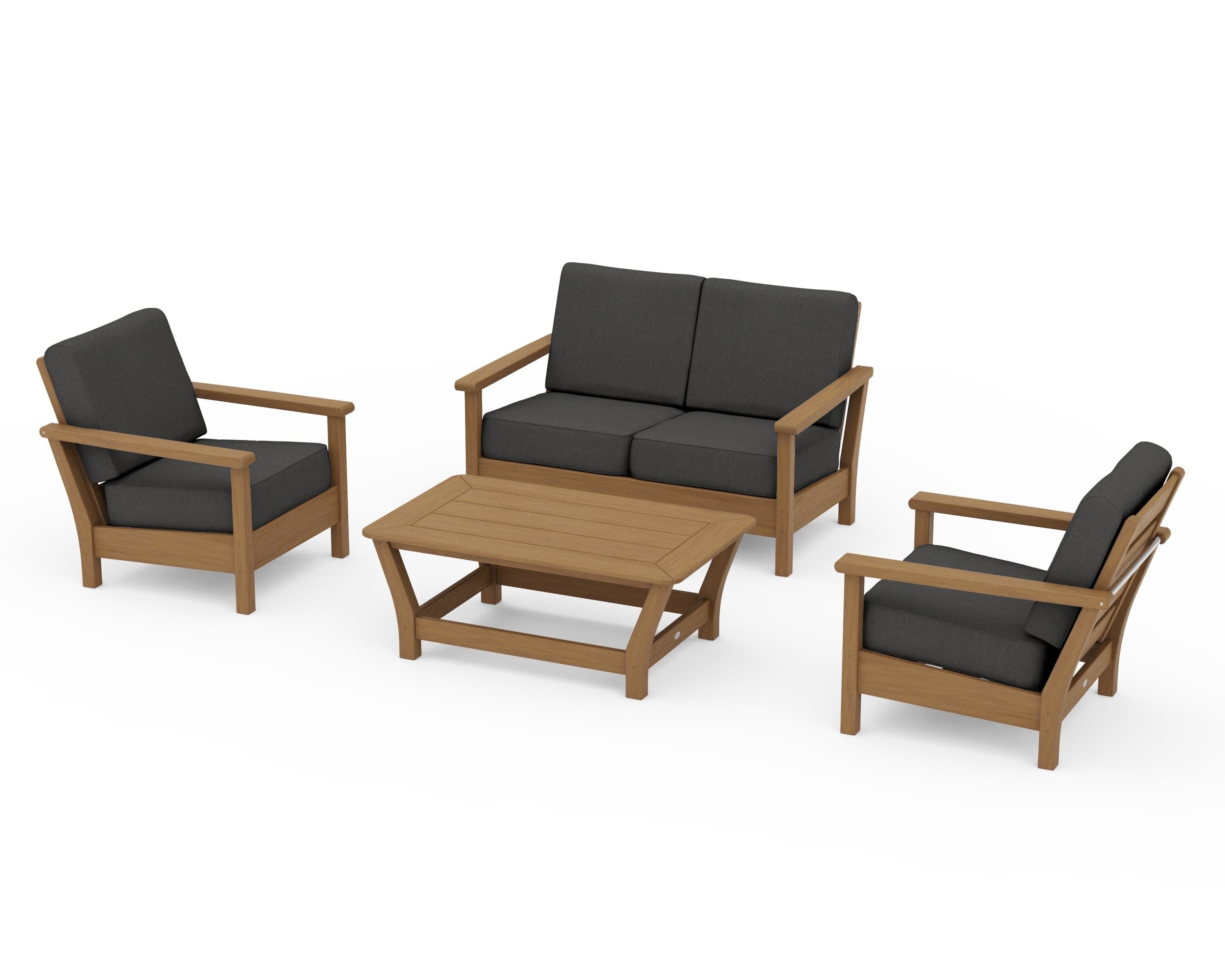 Harbour 4-Piece Deep Seating Set in Natural / Spectrum Carbon
