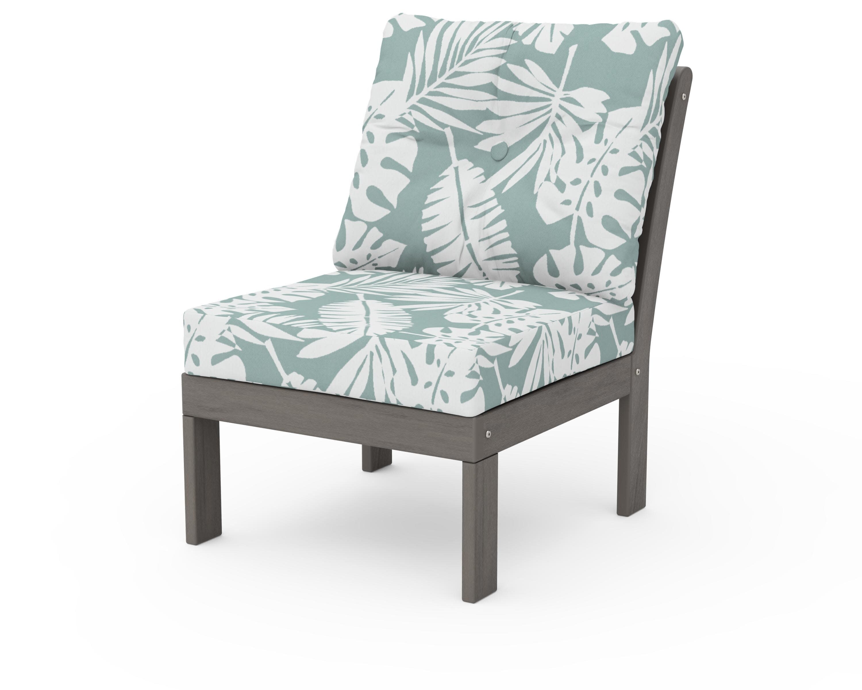 Vineyard Modular Armless Chair in Driftwood / Leaf Glacier Spa