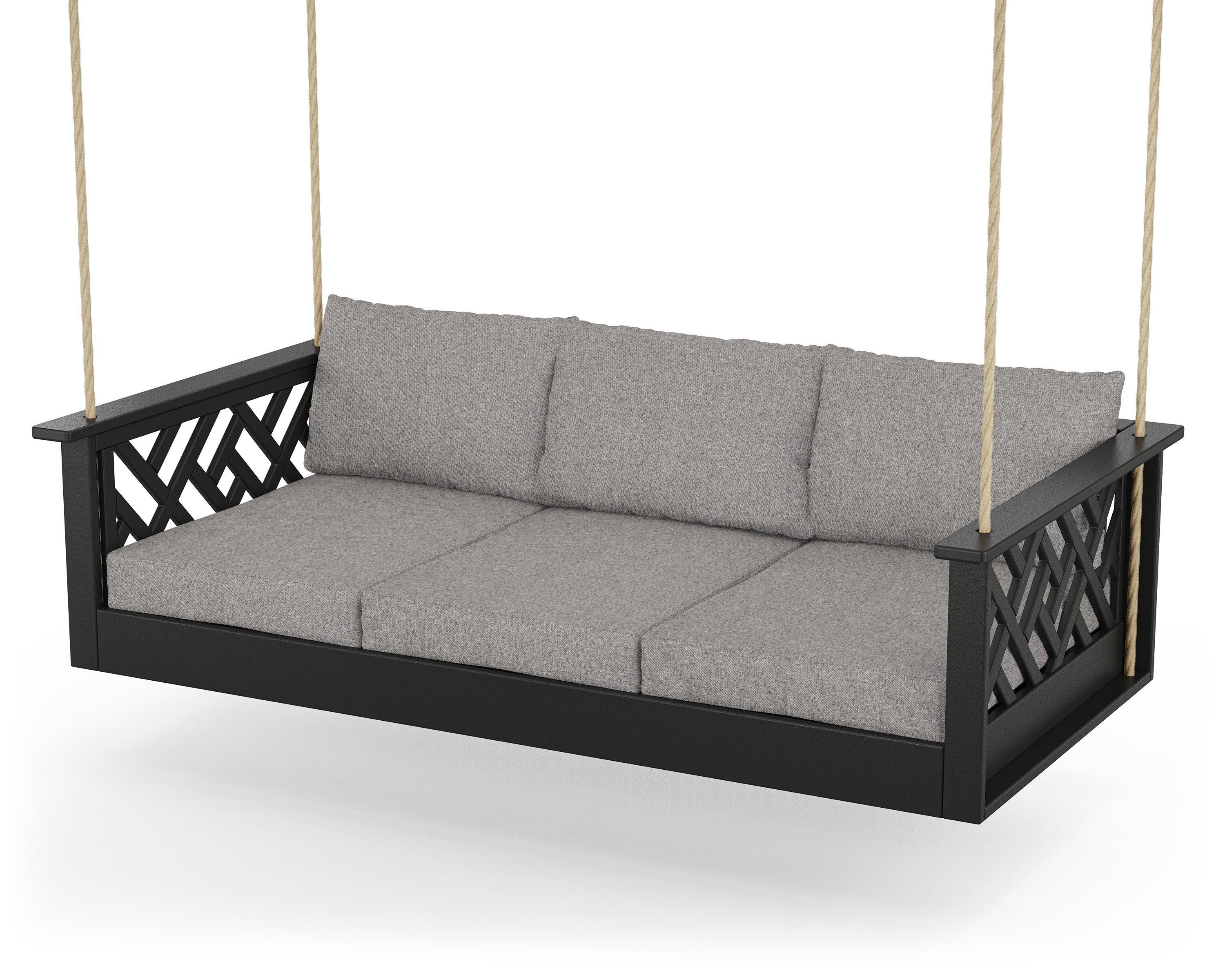 Chippendale Daybed Swing in Black / Grey Mist
