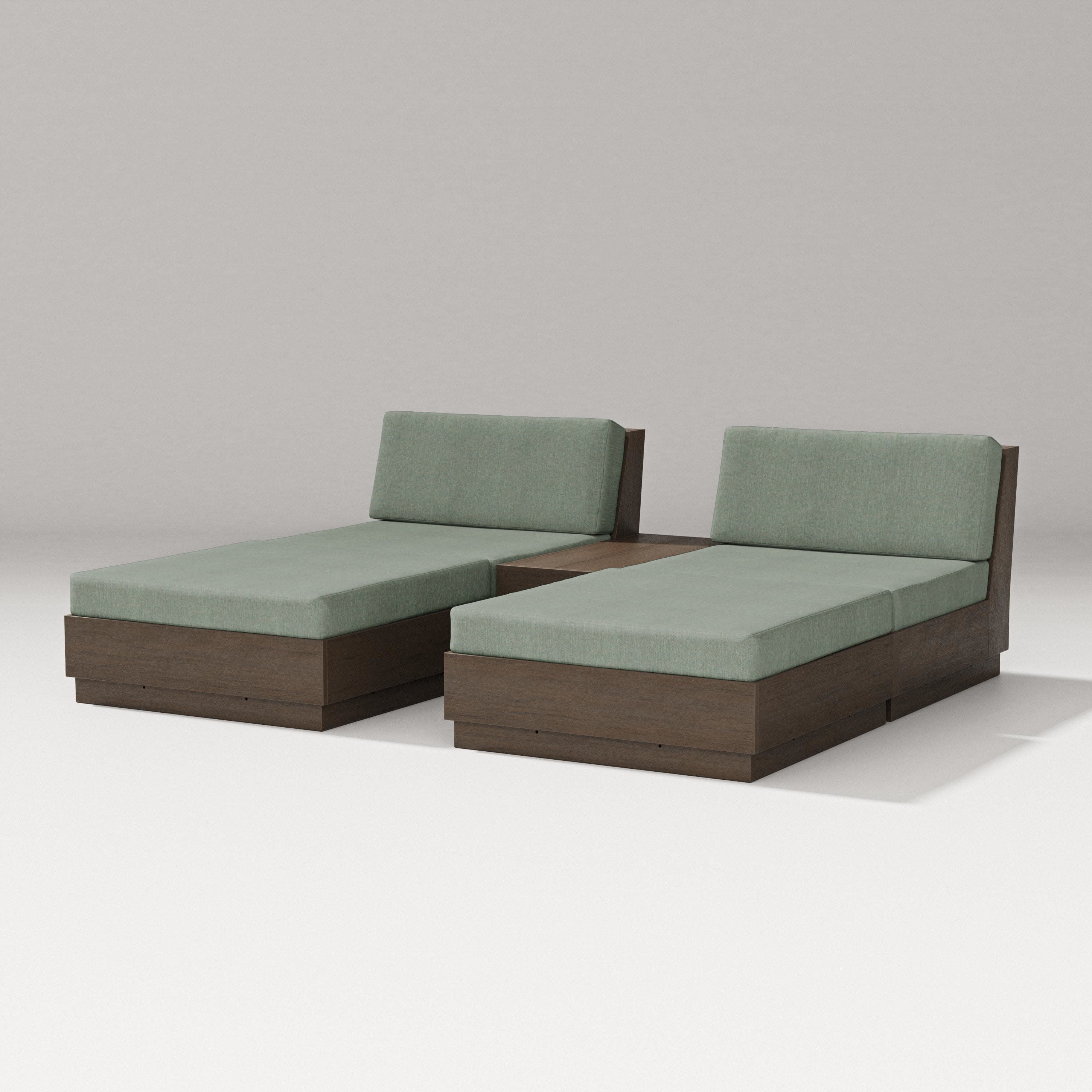 Elevate Double Chaise Set in Kona / Cast Sage