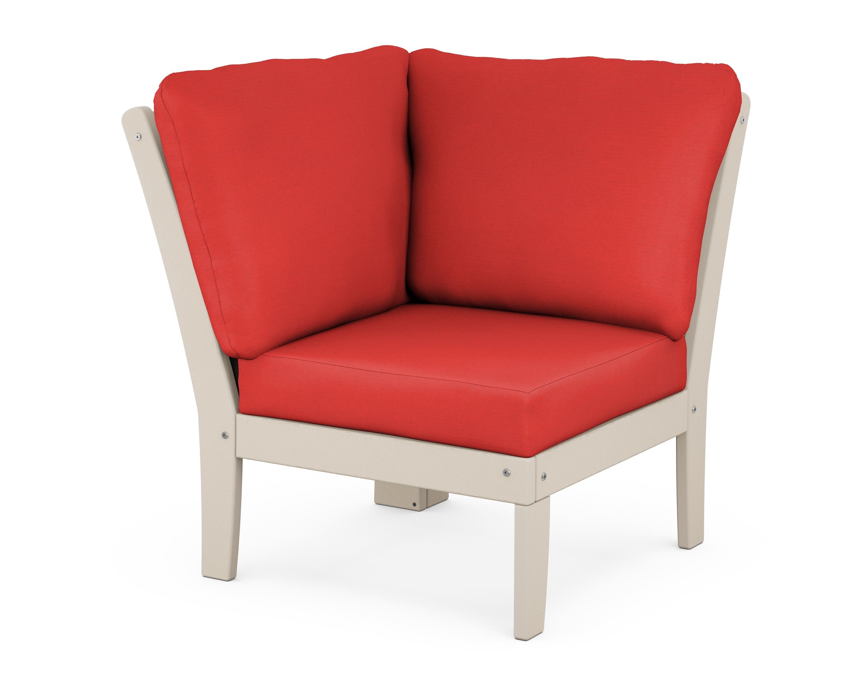 Braxton Modular Corner Chair in Sand / Crimson Linen