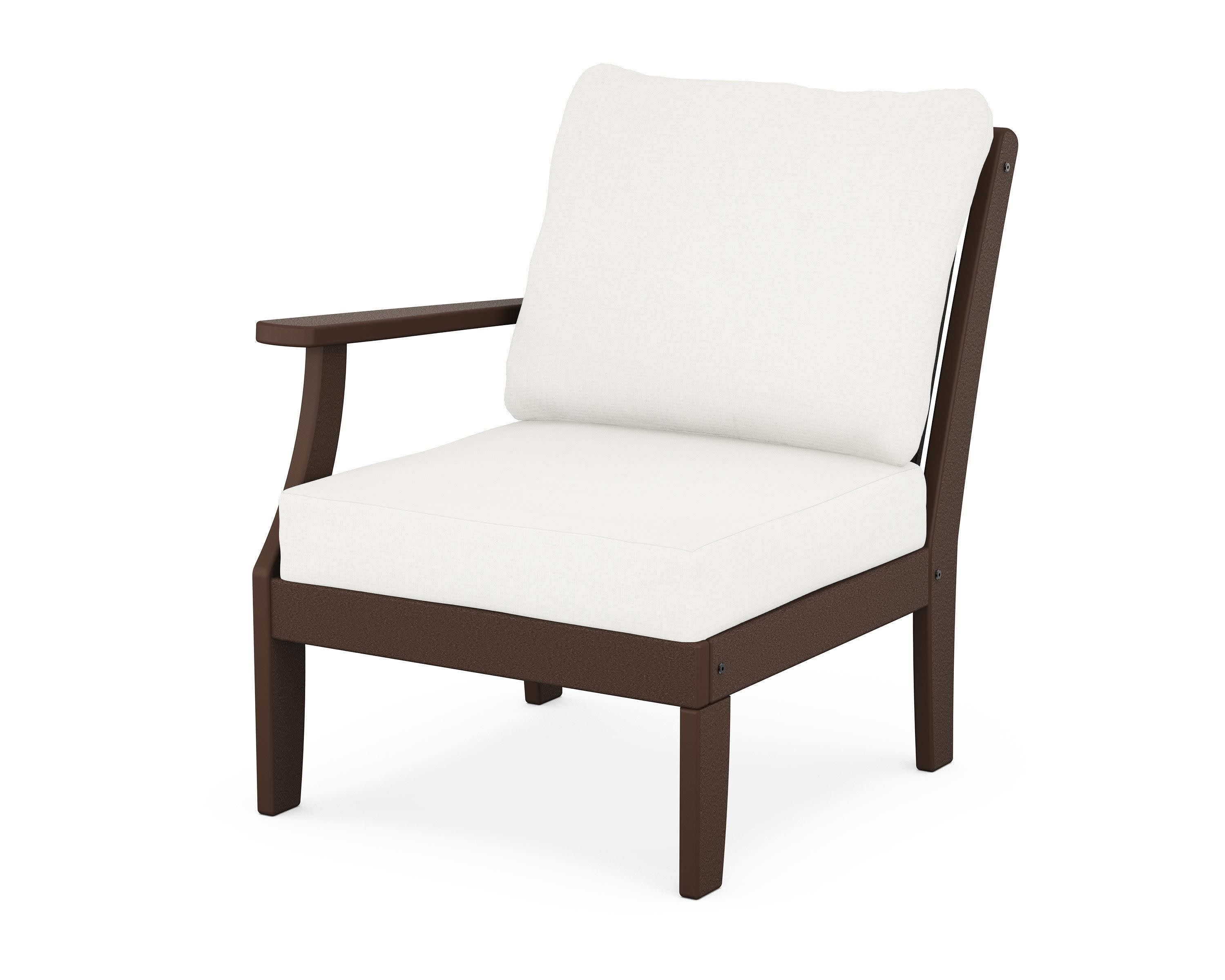 Braxton Modular Left Arm Chair in Mahogany / Natural Linen