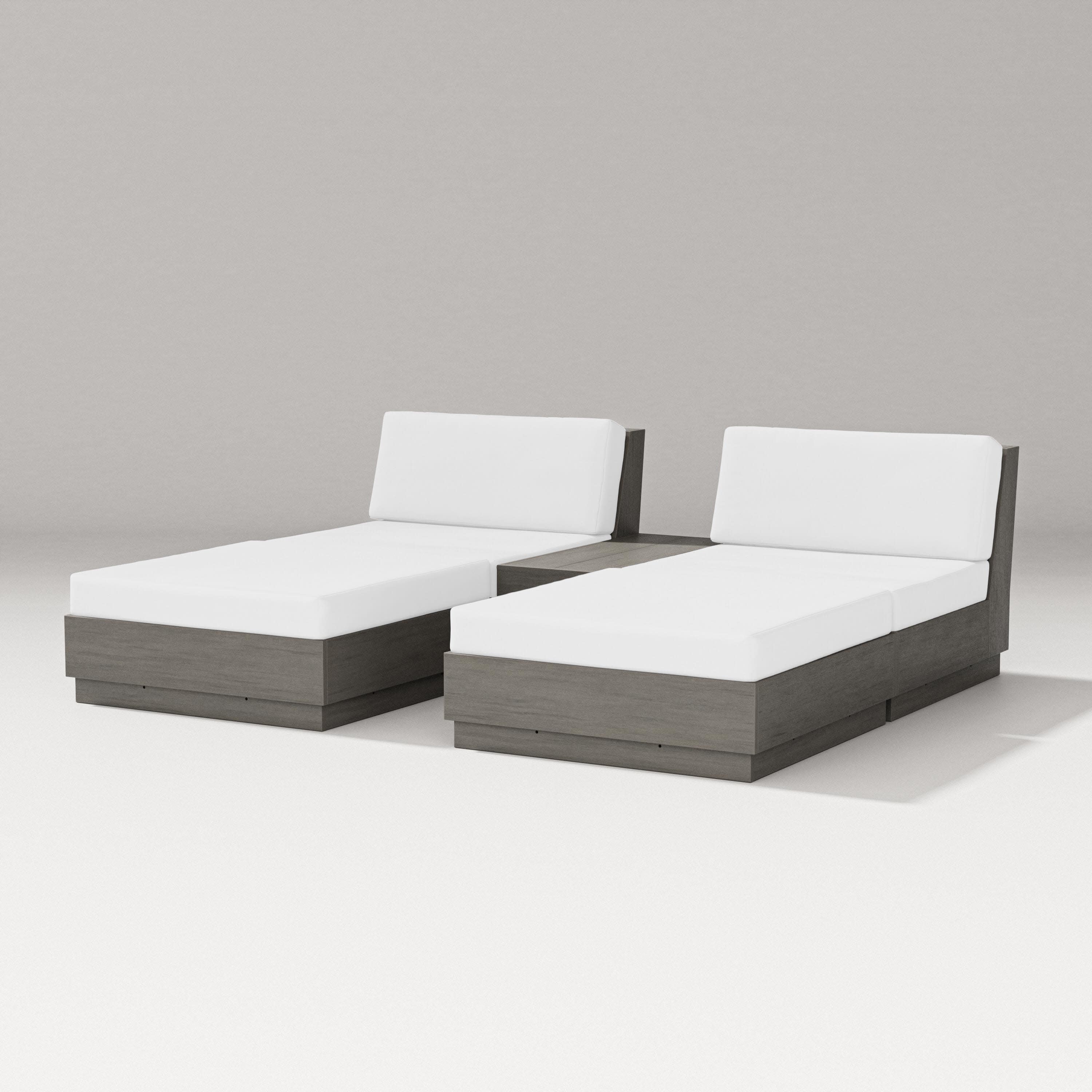 Elevate Double Chaise Set in Driftwood / Natural