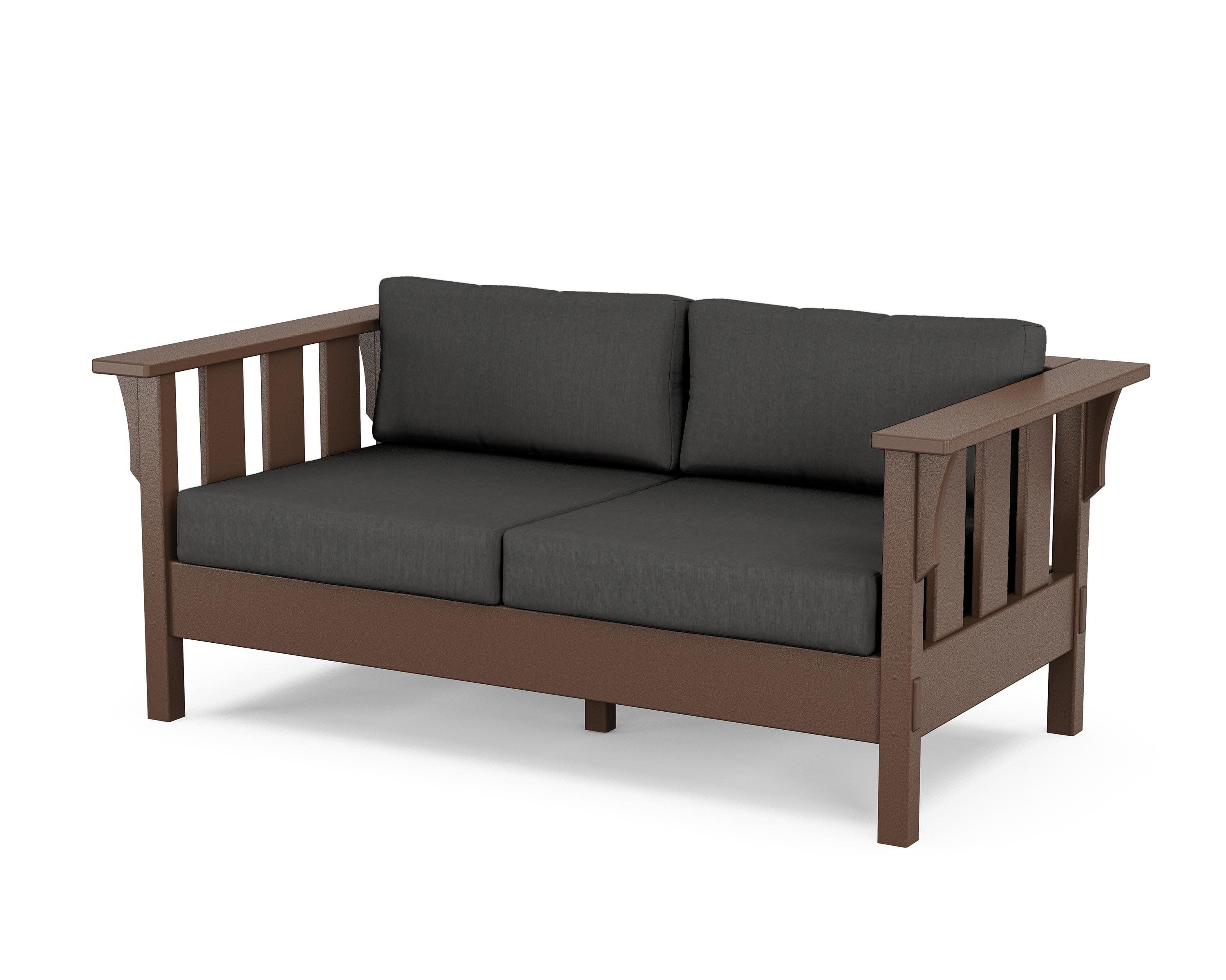Acadia Deep Seating Loveseat in Mahogany / Spectrum Carbon