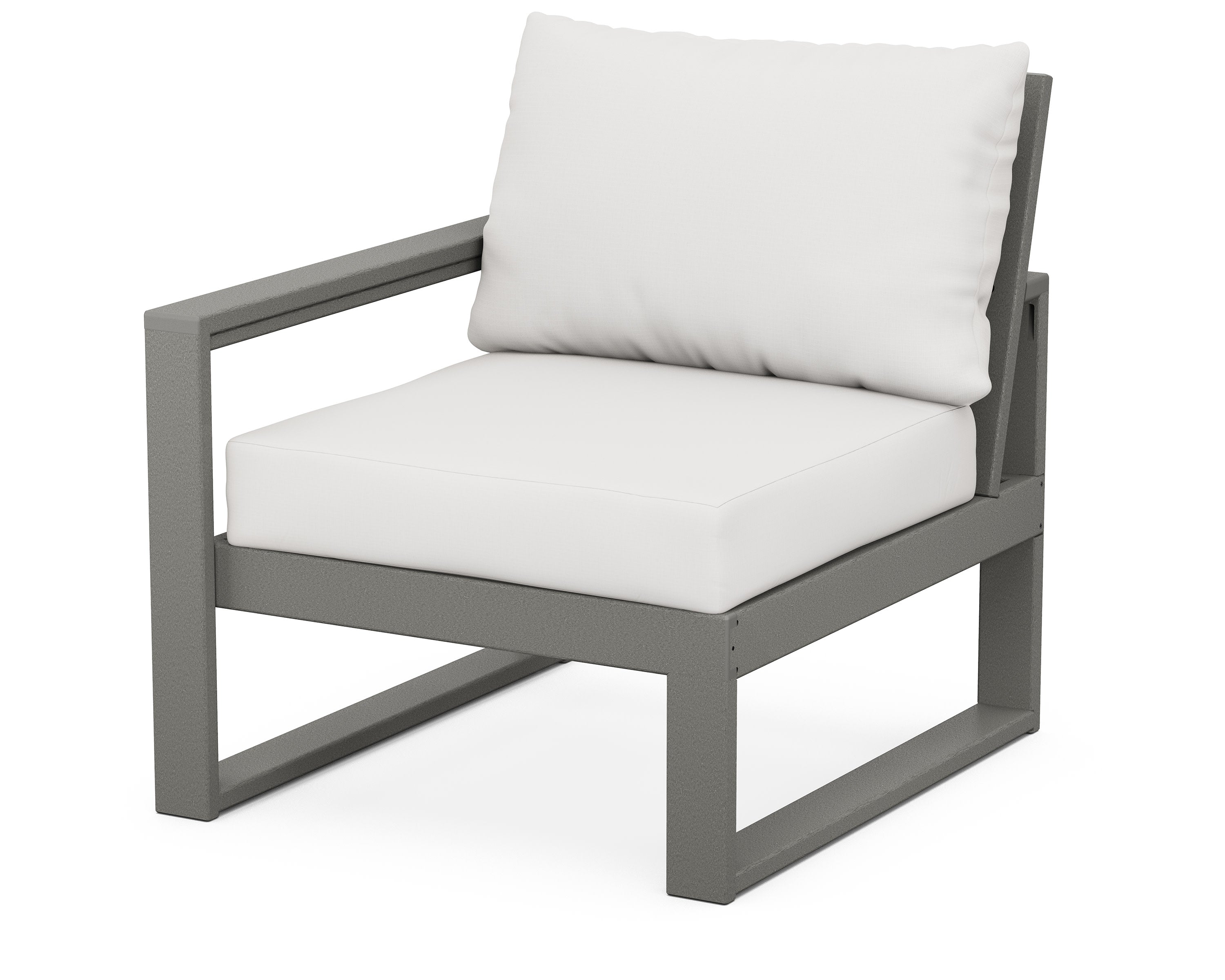 EDGE Modular Left Arm Chair in Slate Grey / Natural Linen