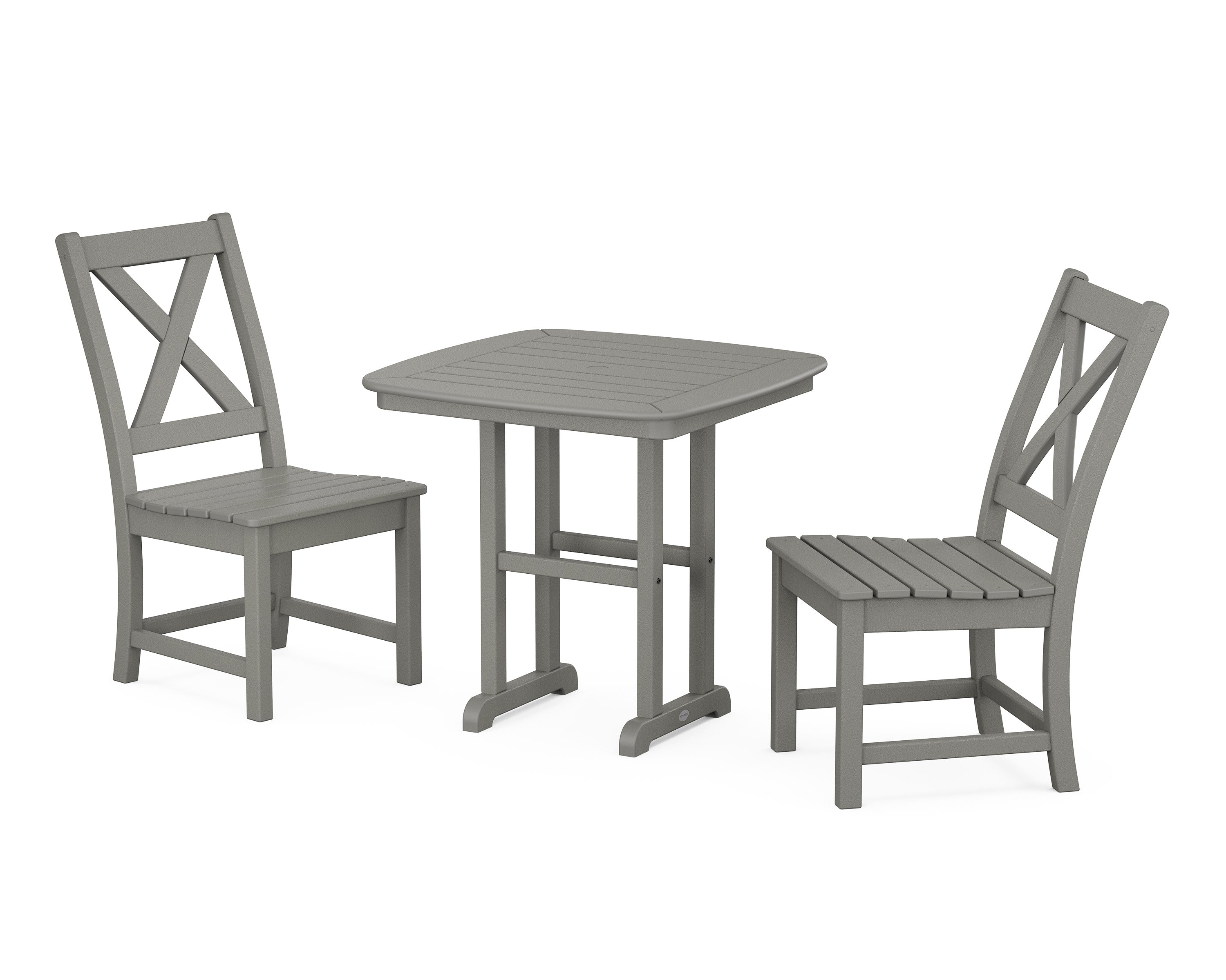 Braxton Side Chair 3-Piece Dining Set in Slate Grey
