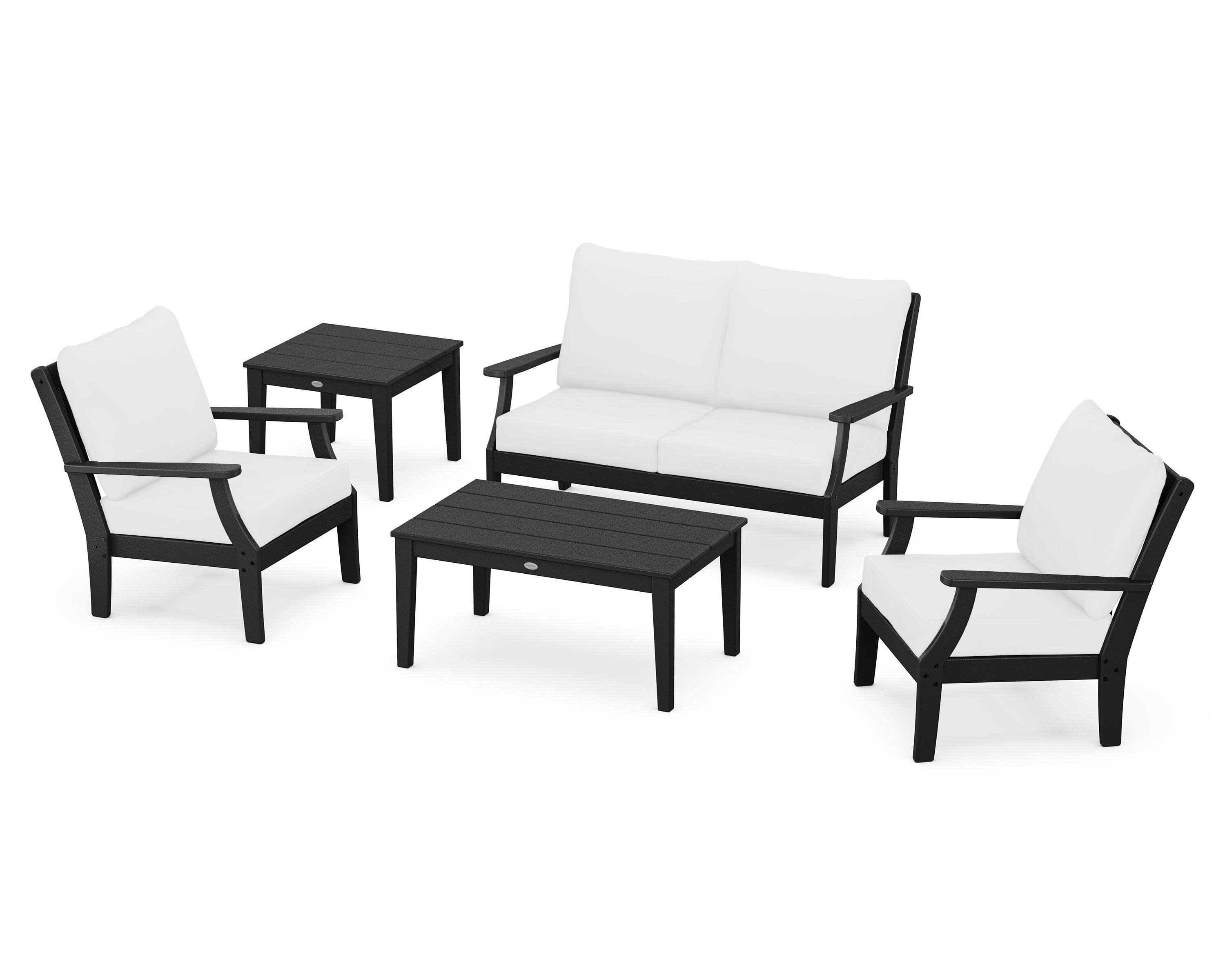 Braxton 5-Piece Deep Seating Set in Black / Natural
