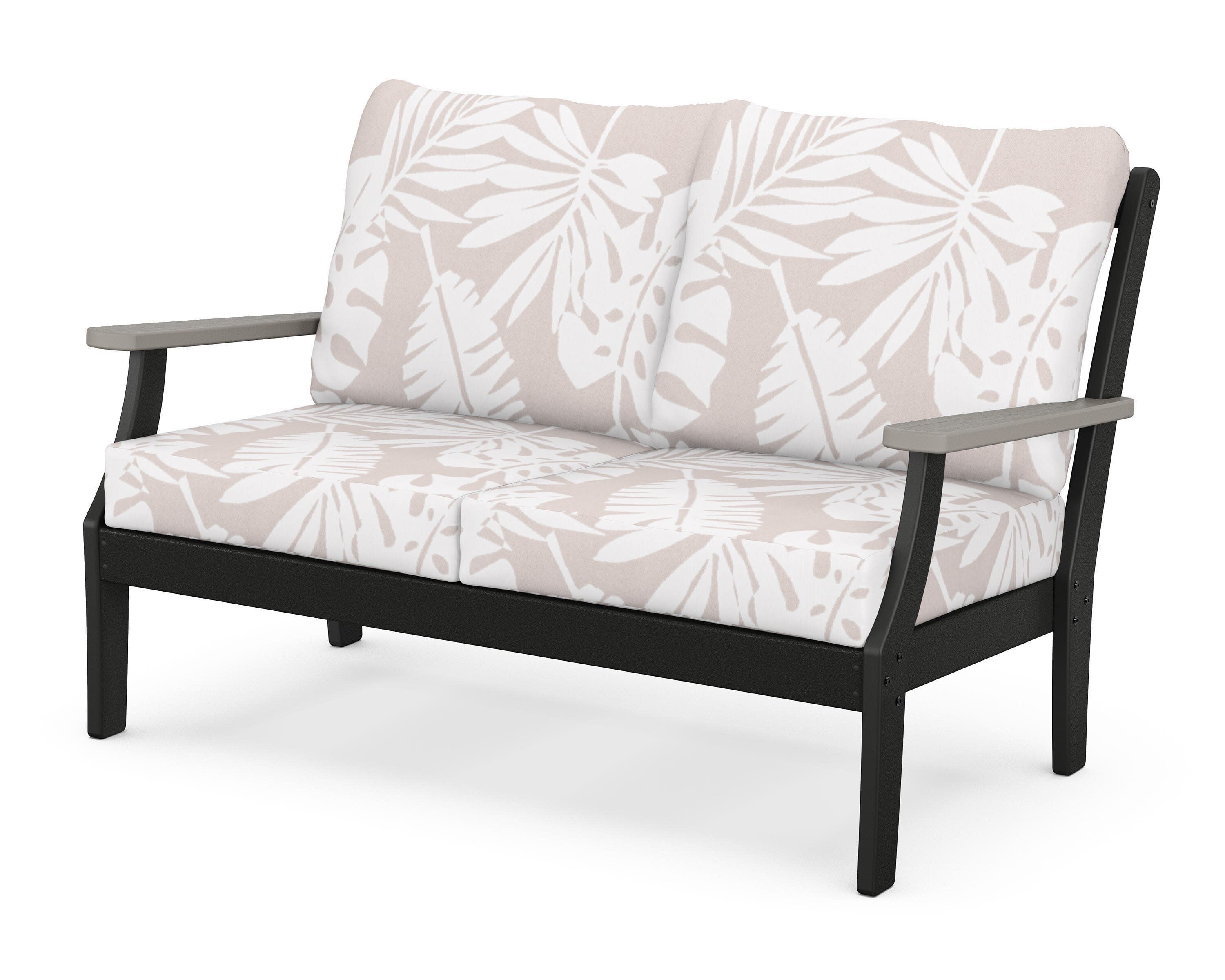 Braxton Deep Seating Loveseat in Black / Driftwood / Leaf Dune Burlap