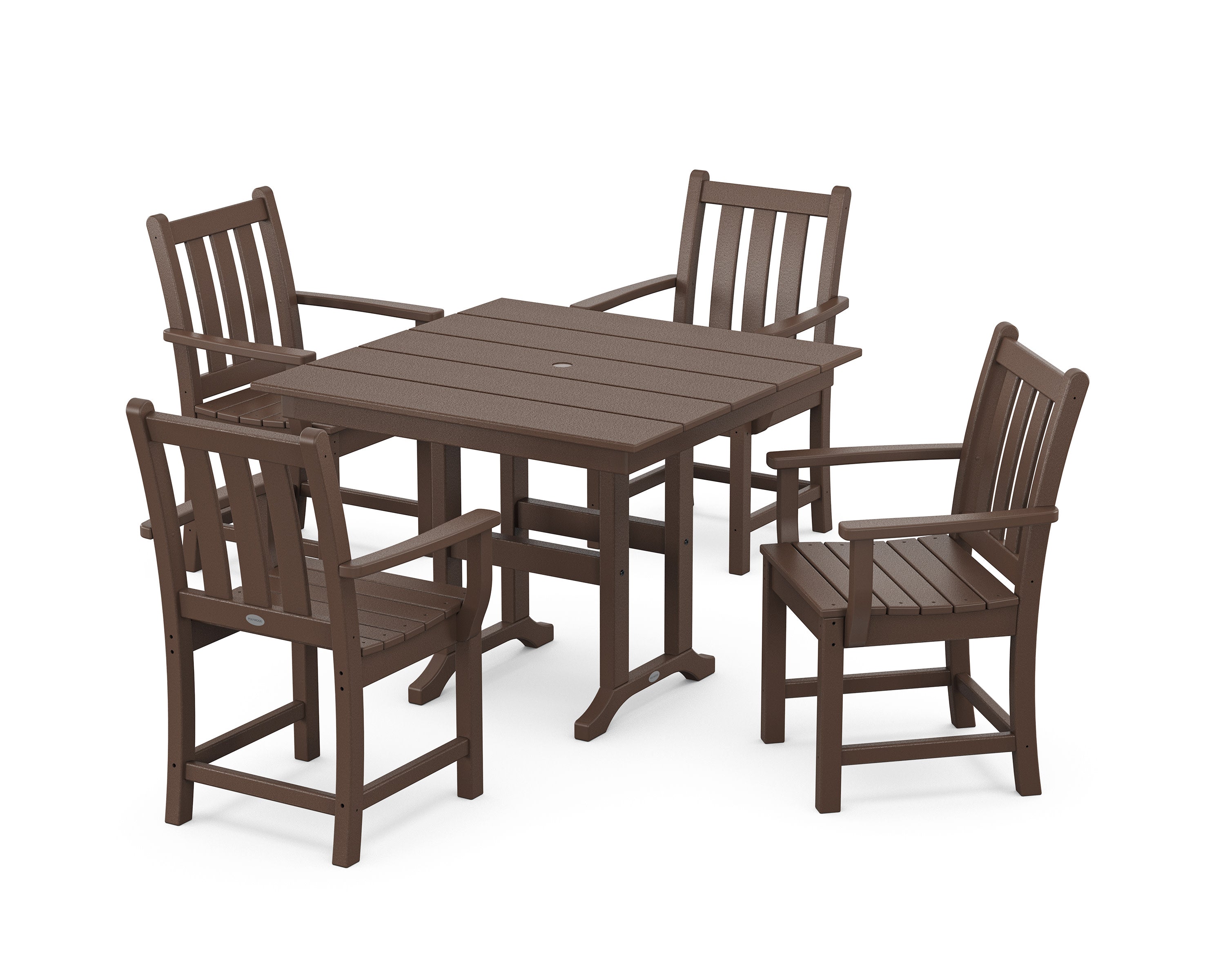 Traditional Garden 5-Piece Farmhouse Dining Set in Mahogany