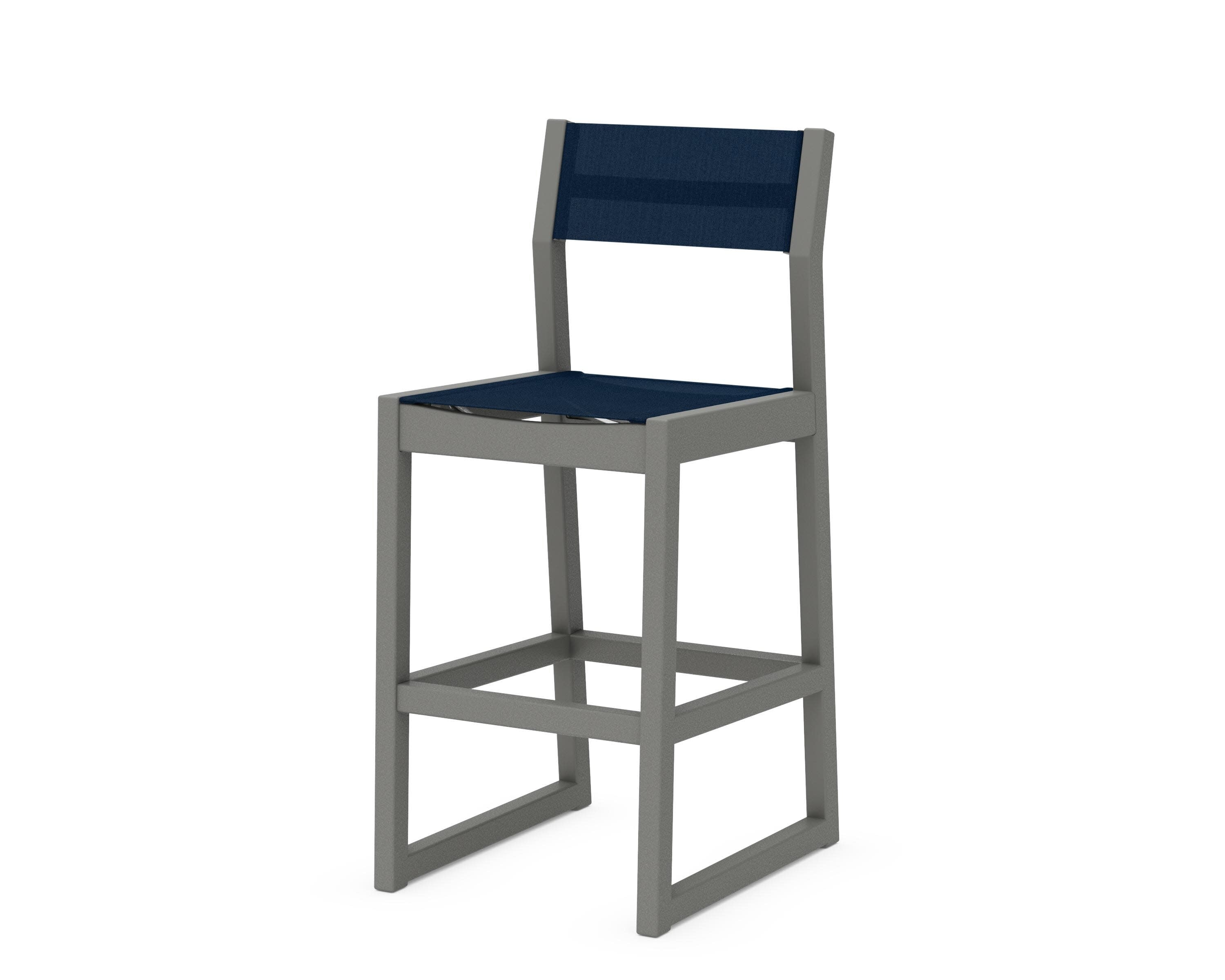 EDGE Sling Bar Side Chair in Slate Grey / Navy Blue Sling