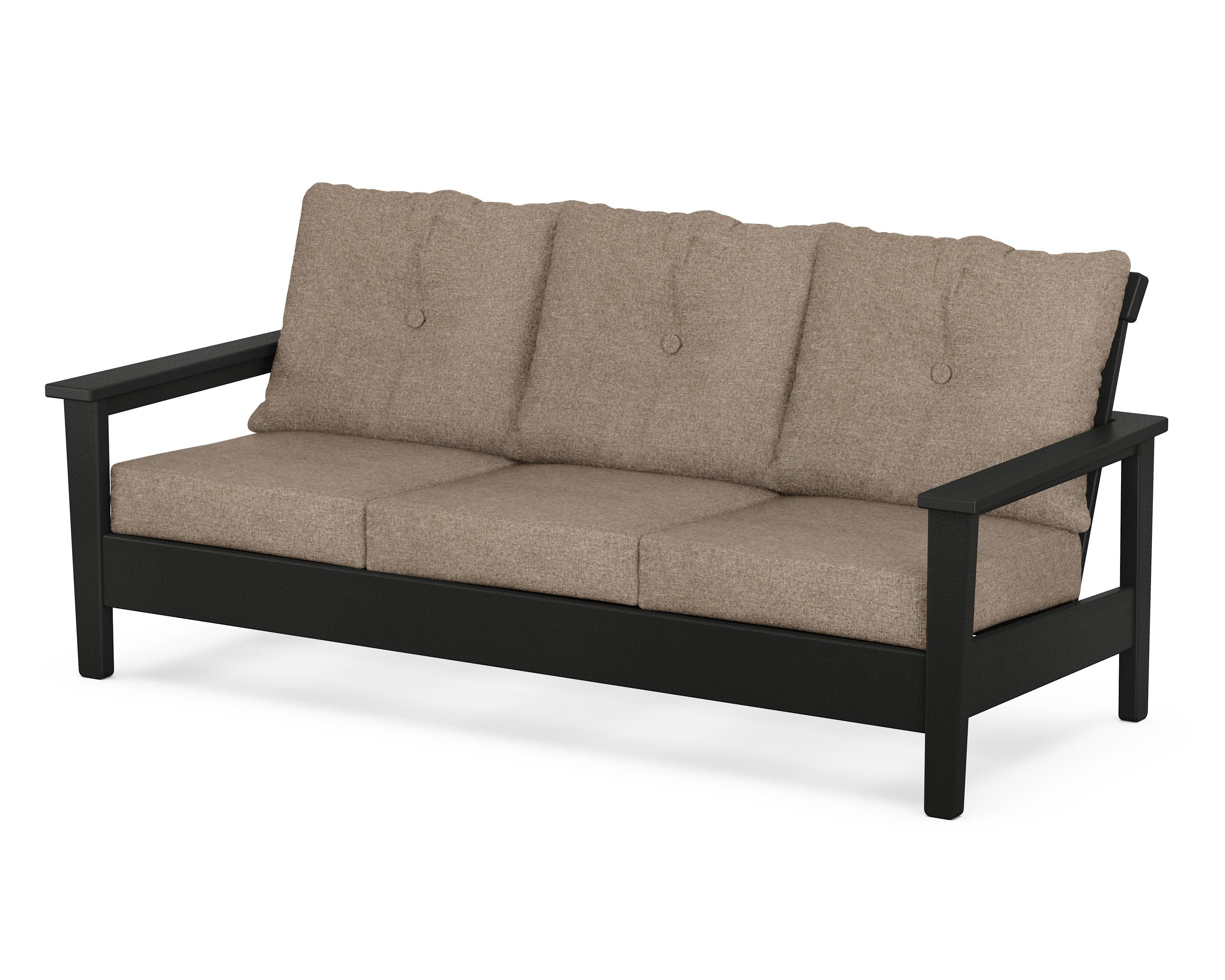 Prescott Deep Seating Sofa in Black / Spiced Burlap