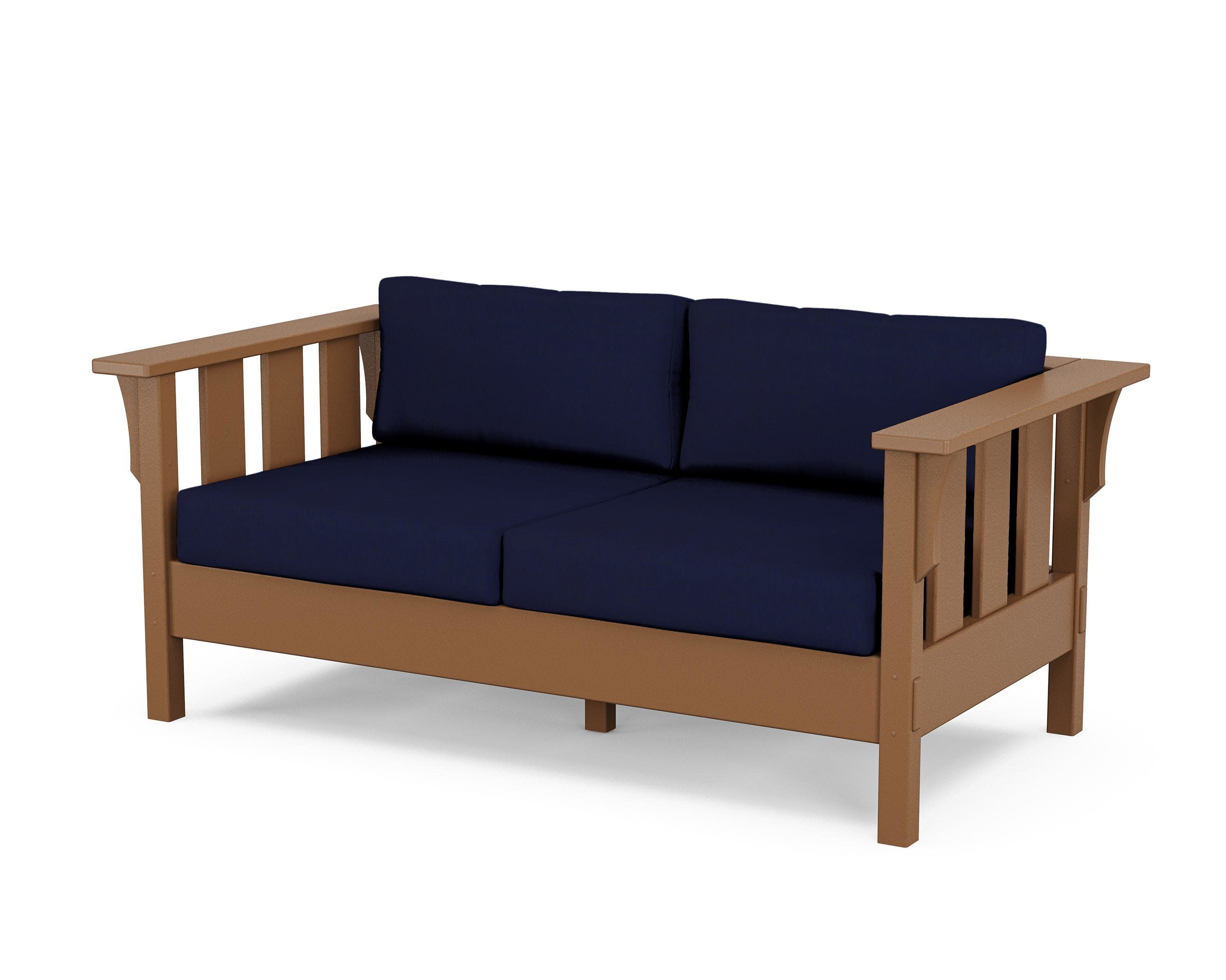 Acadia Deep Seating Loveseat in Teak / Navy
