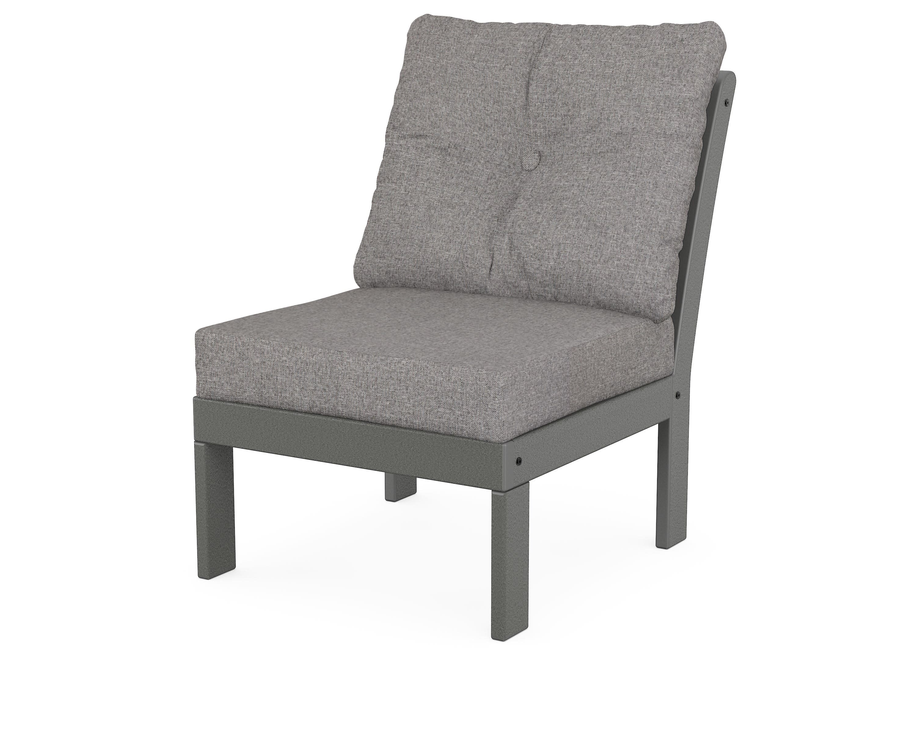 Vineyard Modular Armless Chair in Slate Grey / Grey Mist