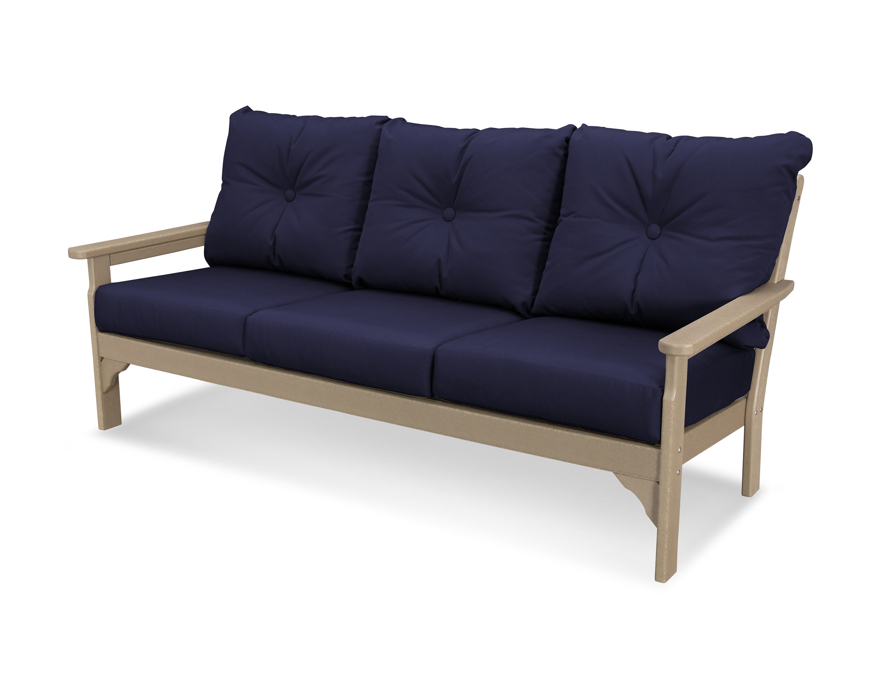 Vineyard Deep Seating Sofa in Vintage Sahara / Navy