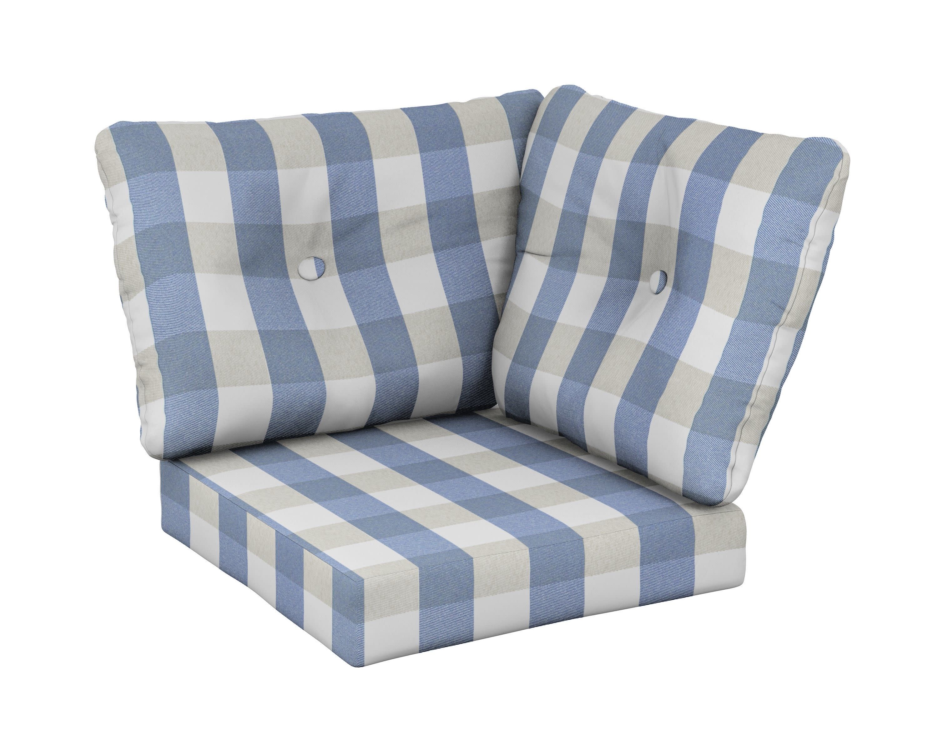 Modular Corner Cushion in Buffalo Plaid Sky Blue
