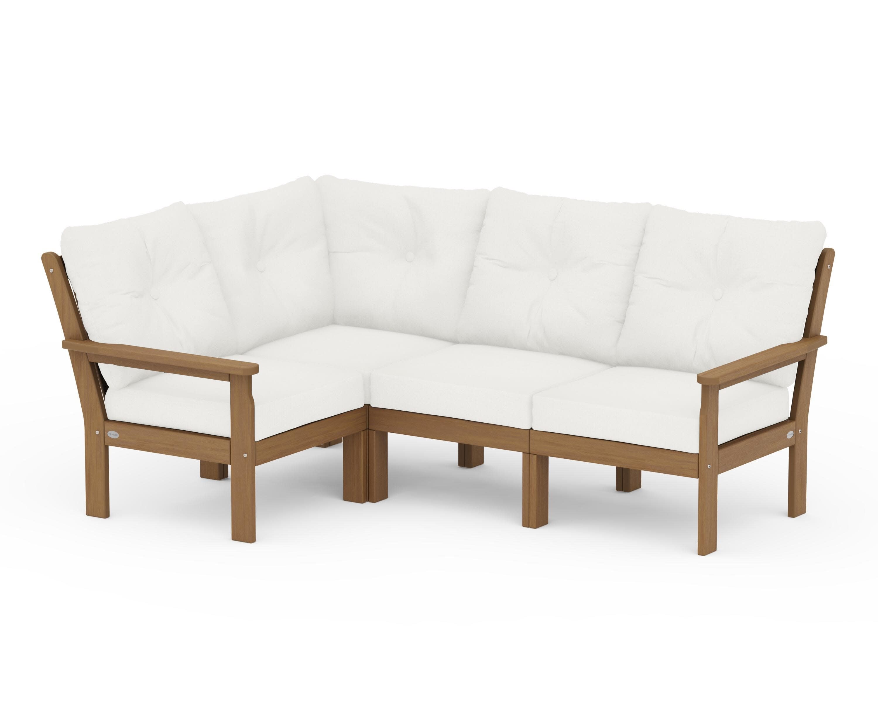 Vineyard 4-Piece Sectional in Natural / Natural Linen