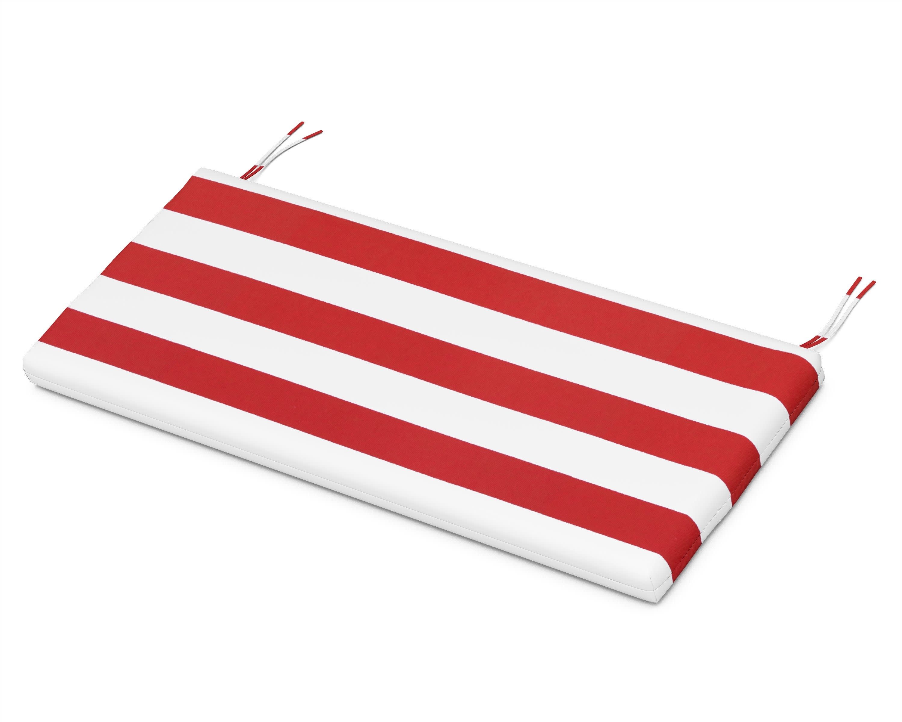 Bench Seat Cushion - 17.75"D x 41"W x 2.5"H in Cabana Stripe Crimson