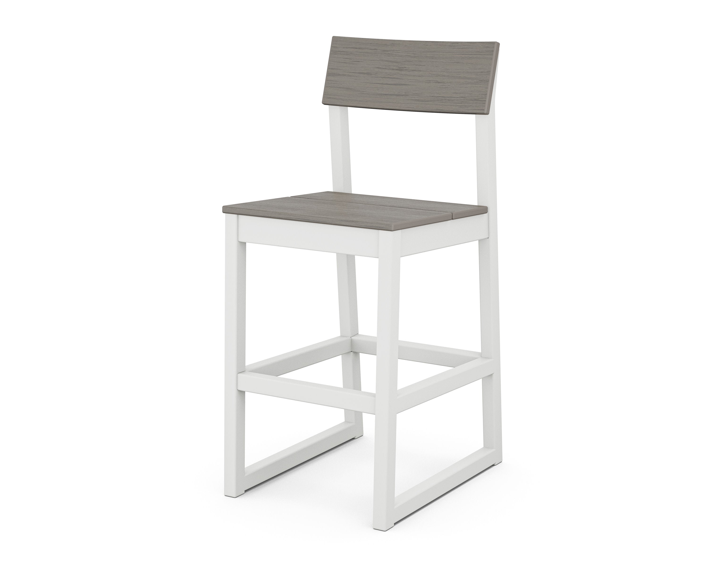 EDGE Bar Side Chair in White / Driftwood