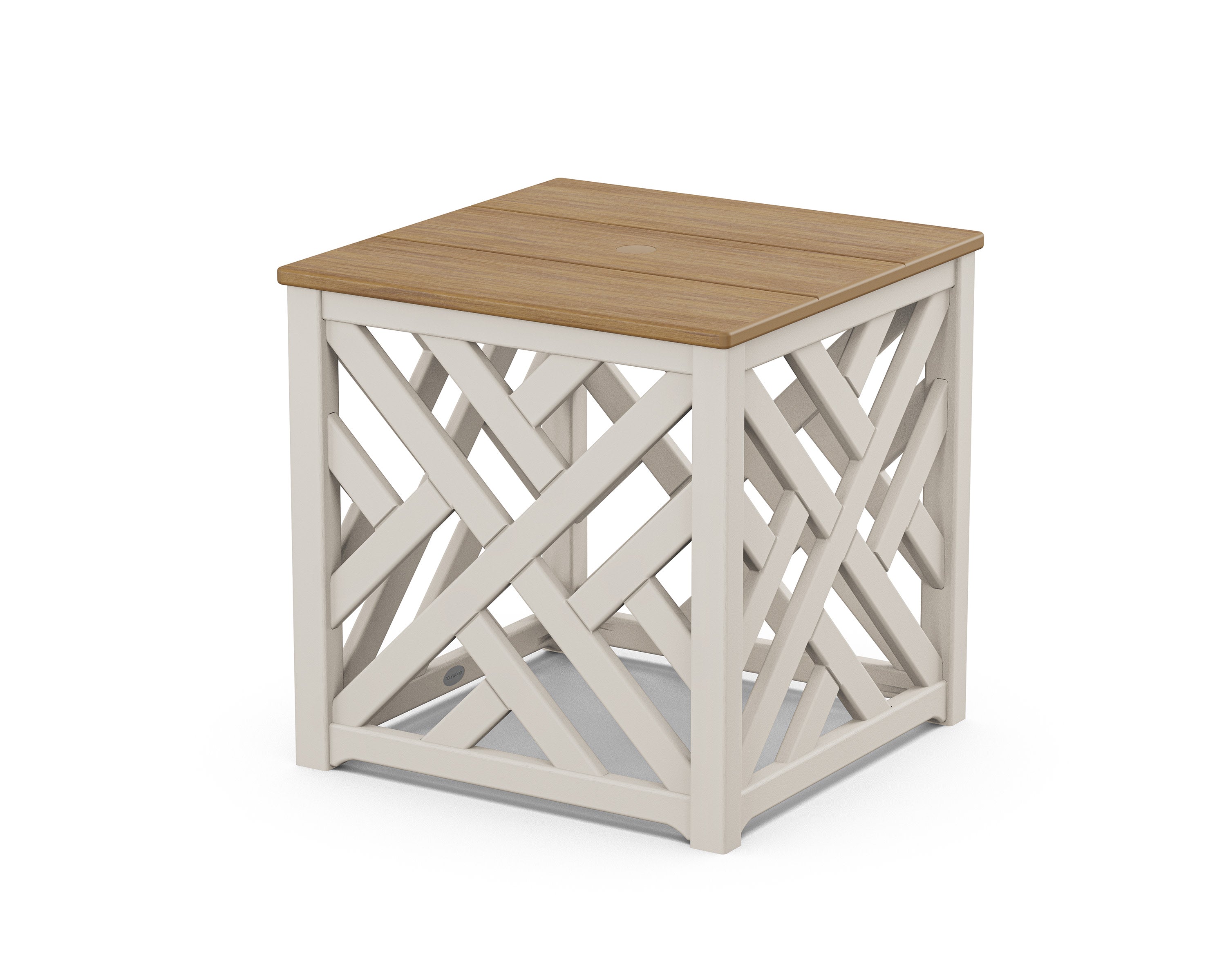 Chippendale Umbrella Stand Accent Table in Sand / Natural