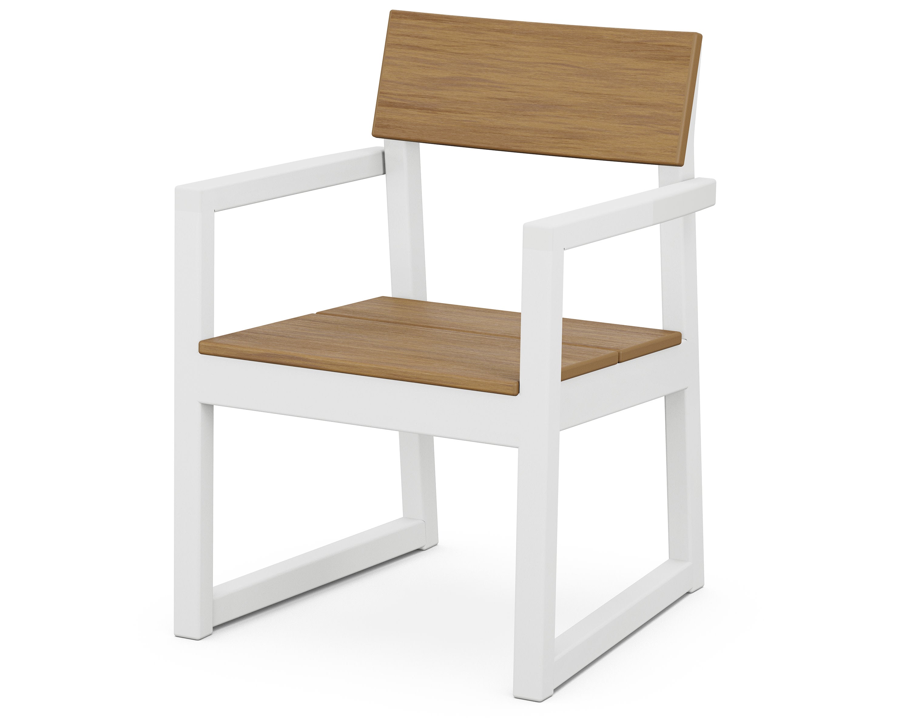 EDGE Dining Arm Chair in White / Natural