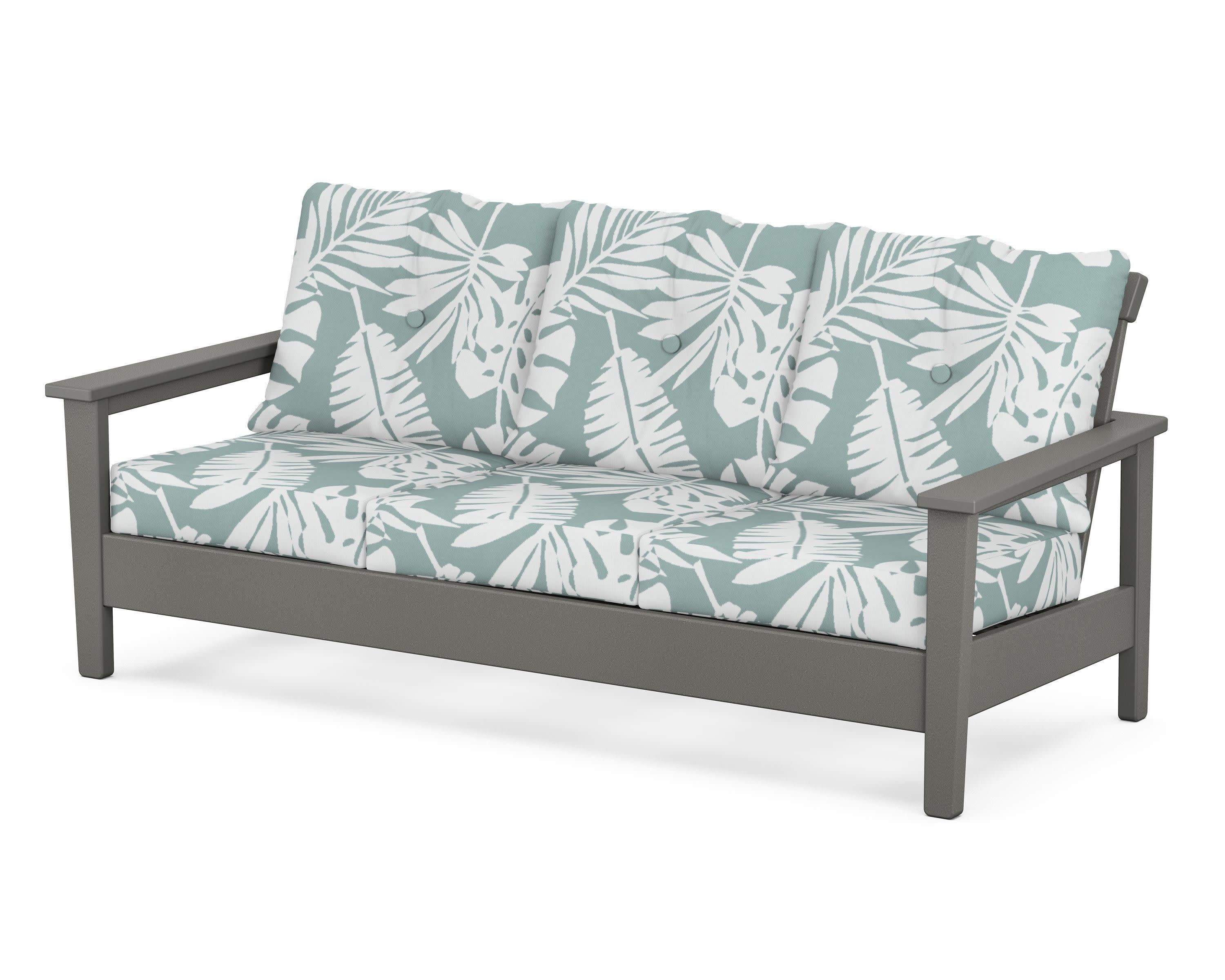 Prescott Deep Seating Sofa in Slate Grey / Leaf Glacier Spa