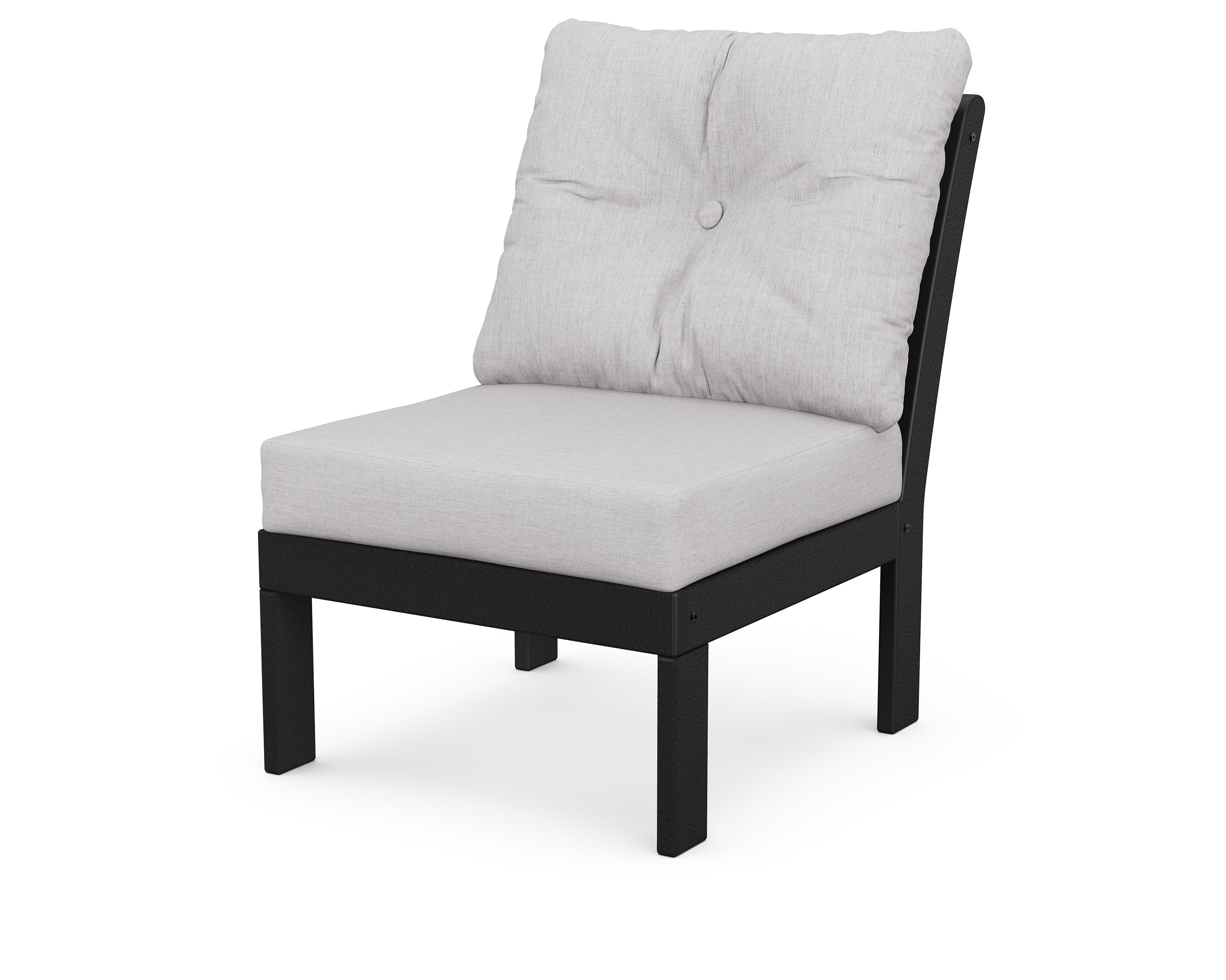 Vineyard Modular Armless Chair in Black / Granite