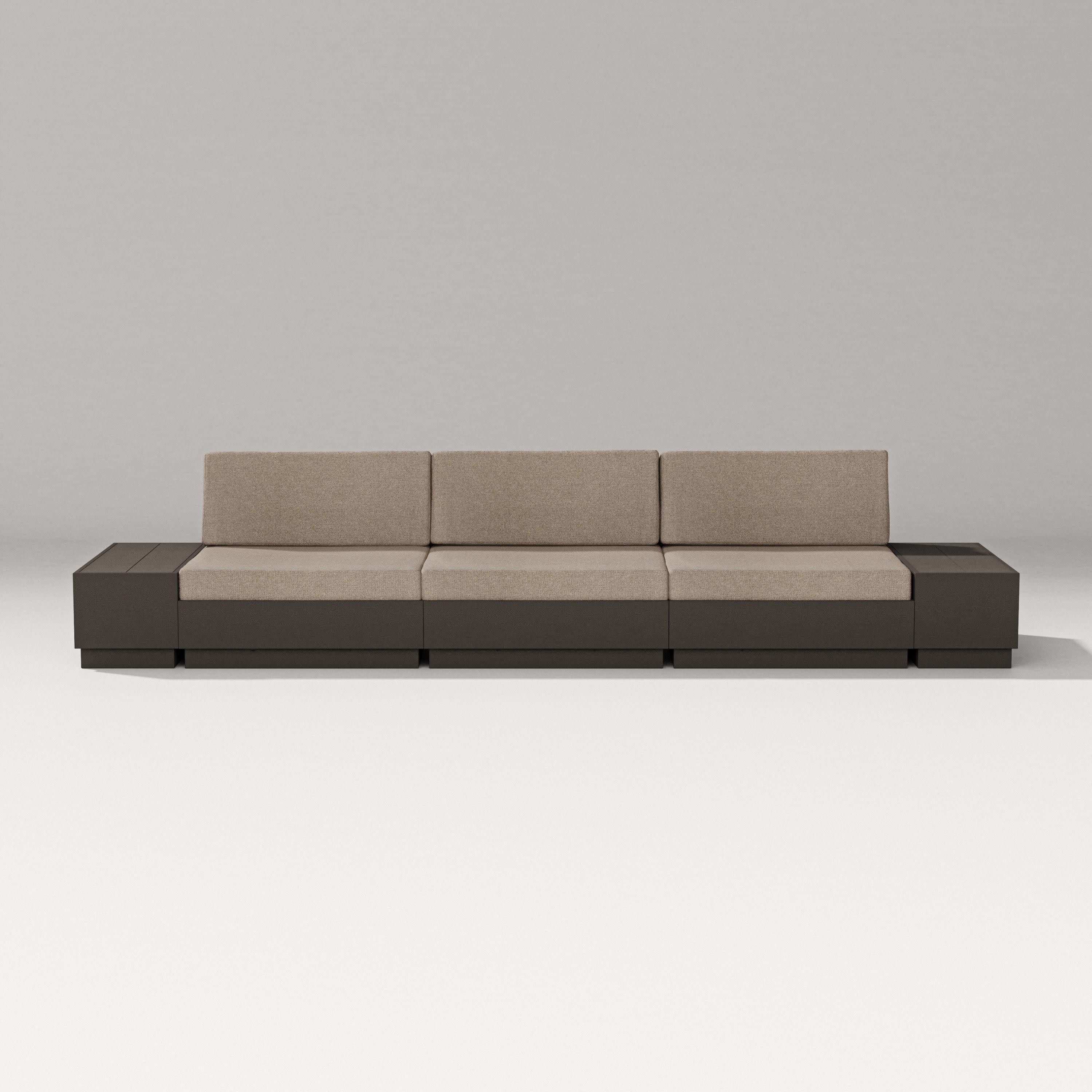 Elevate Straight Sectional in Vintage Coffee / Spiced Burlap