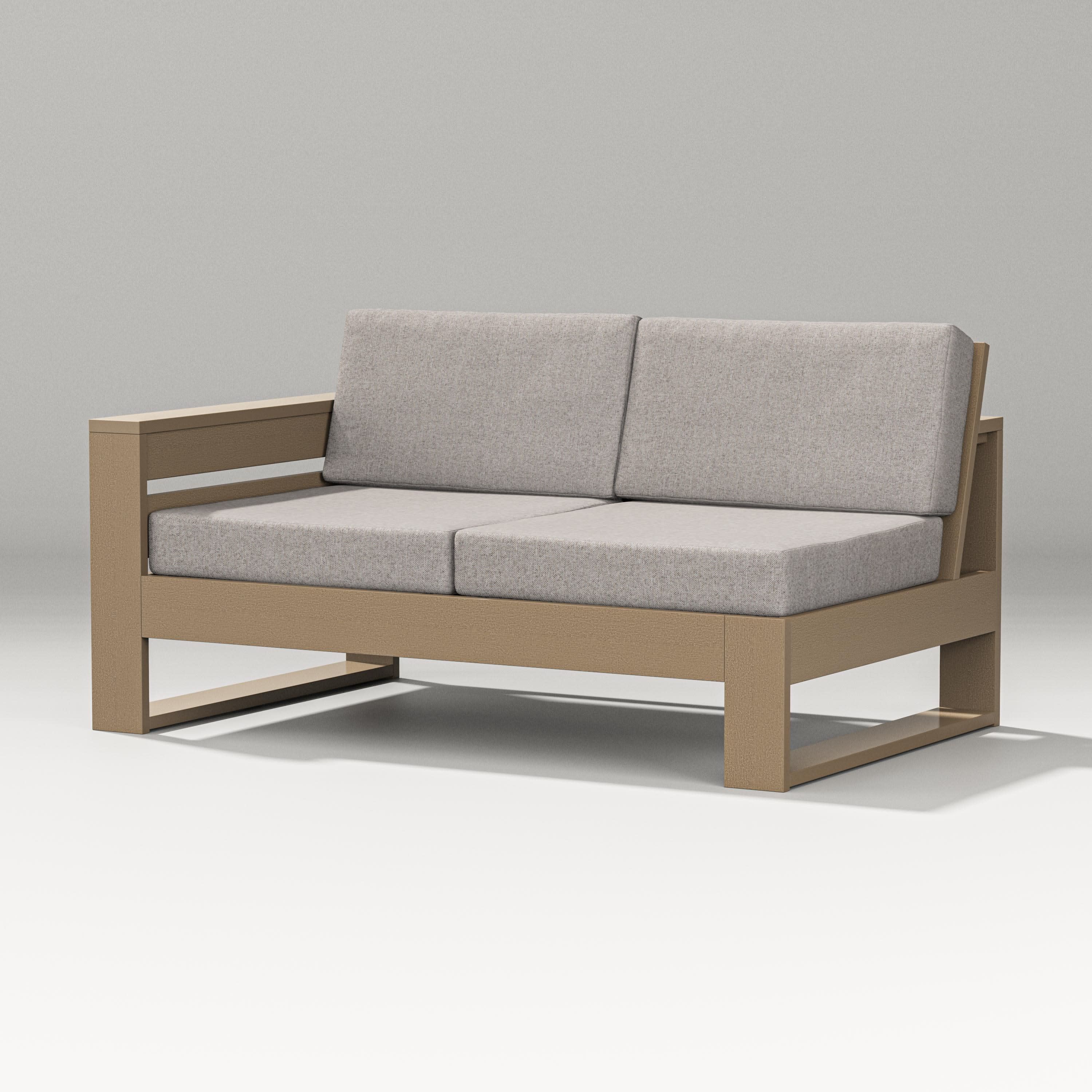 Latitude Modular Left Arm Loveseat in Vintage Sahara / Weathered Tweed