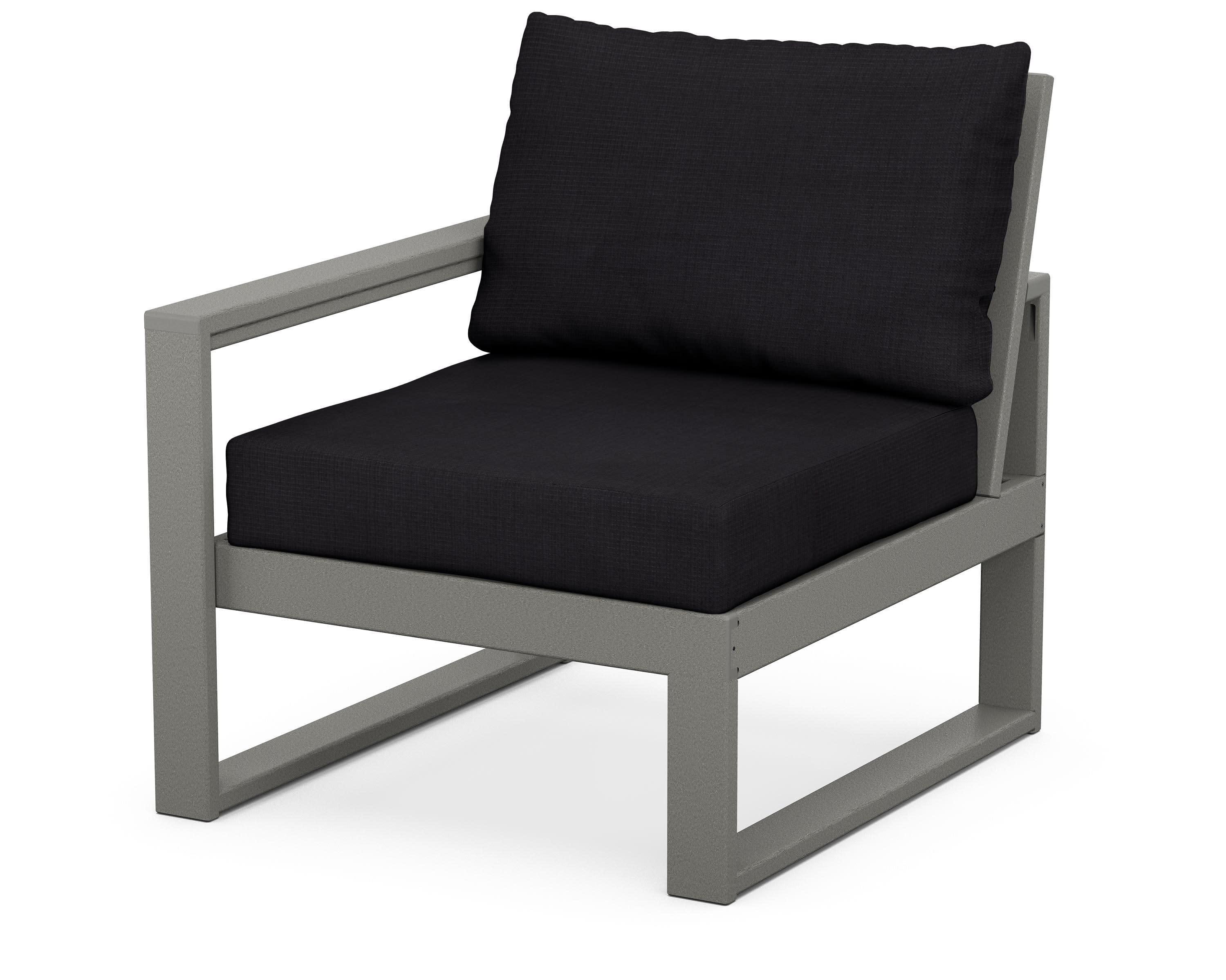 EDGE Modular Left Arm Chair in Slate Grey / Midnight Linen