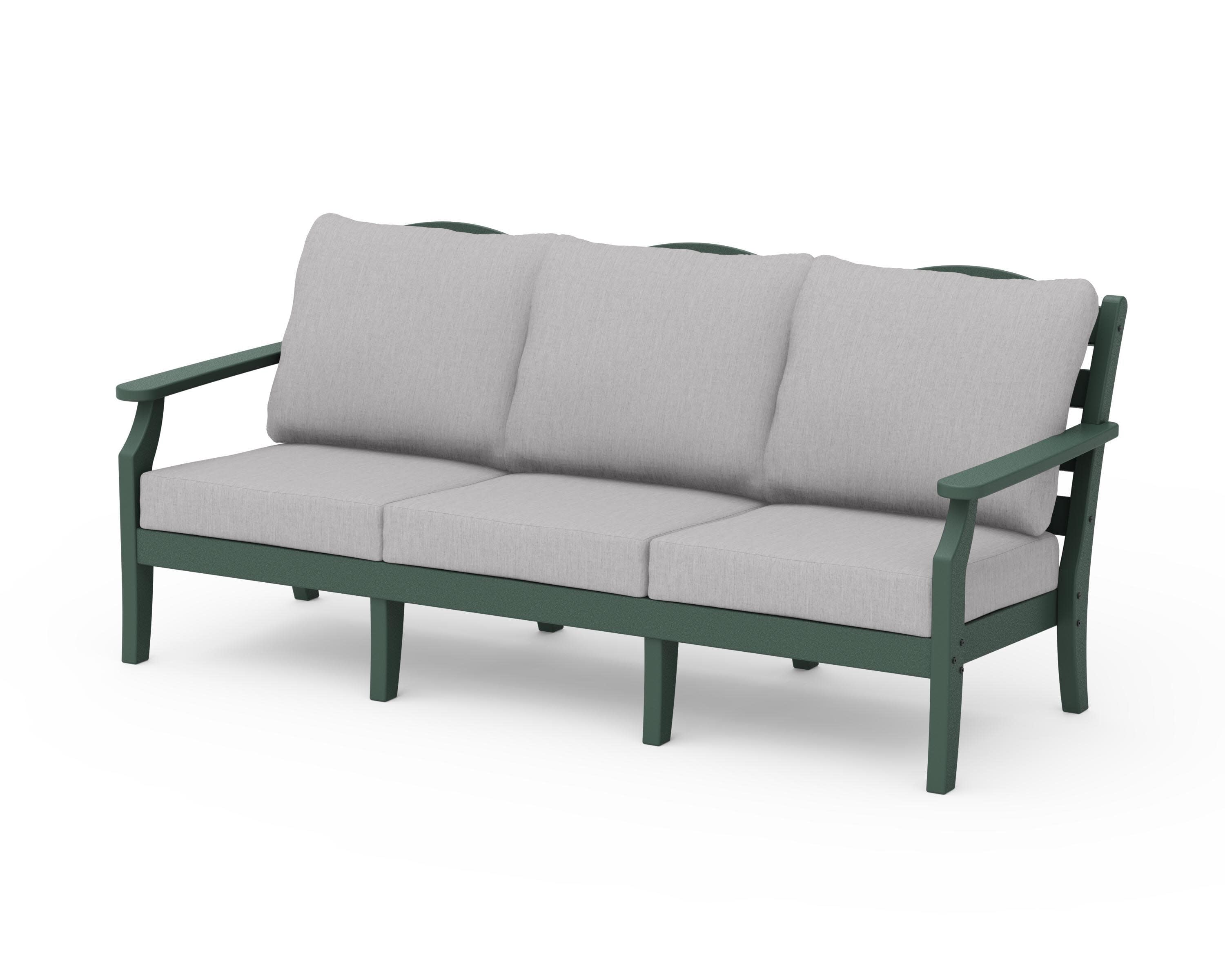 Savannah Deep Seating Sofa in Green / Granite