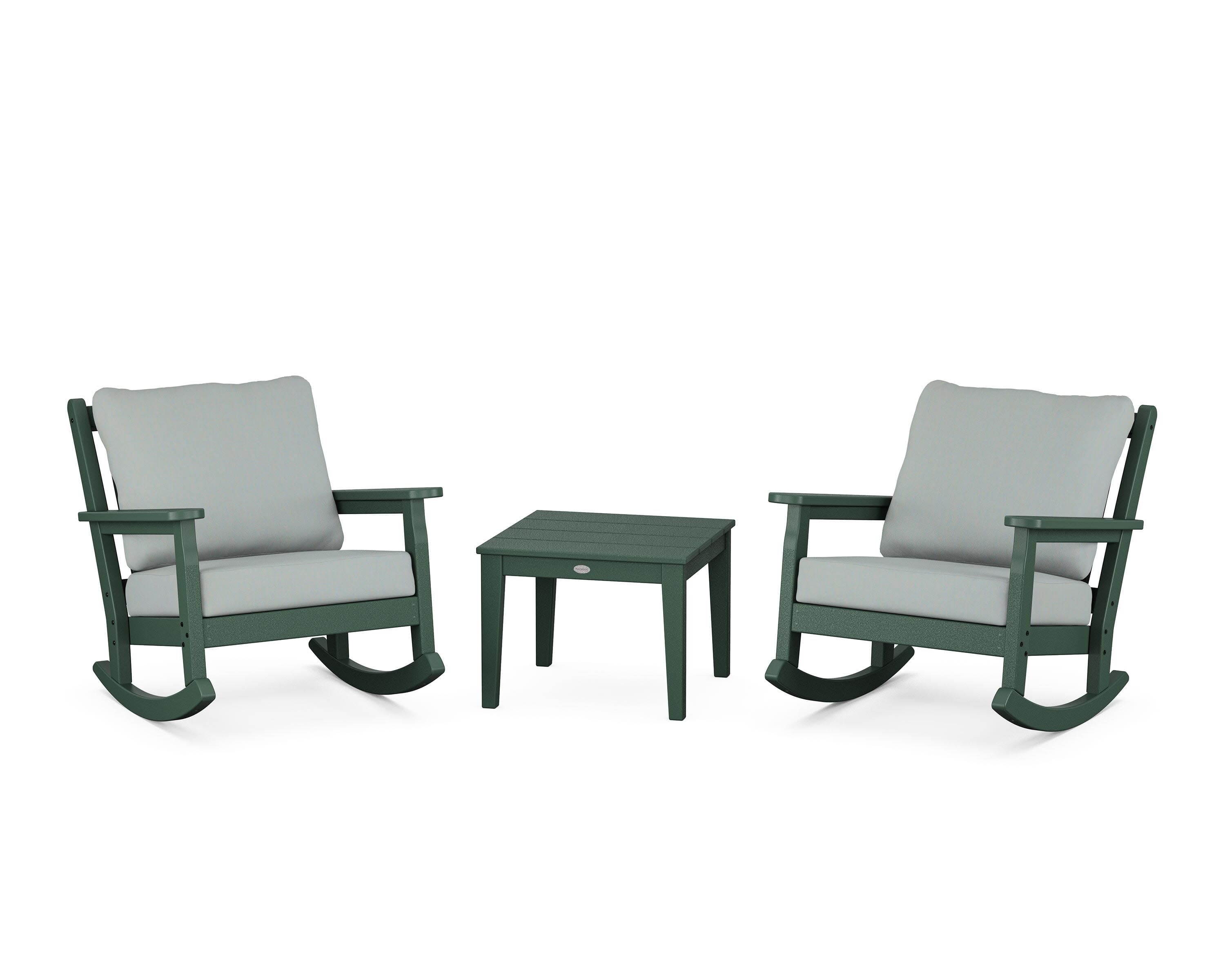 Chippendale 3-Piece Deep Seating Rocker Set in Green / Spa