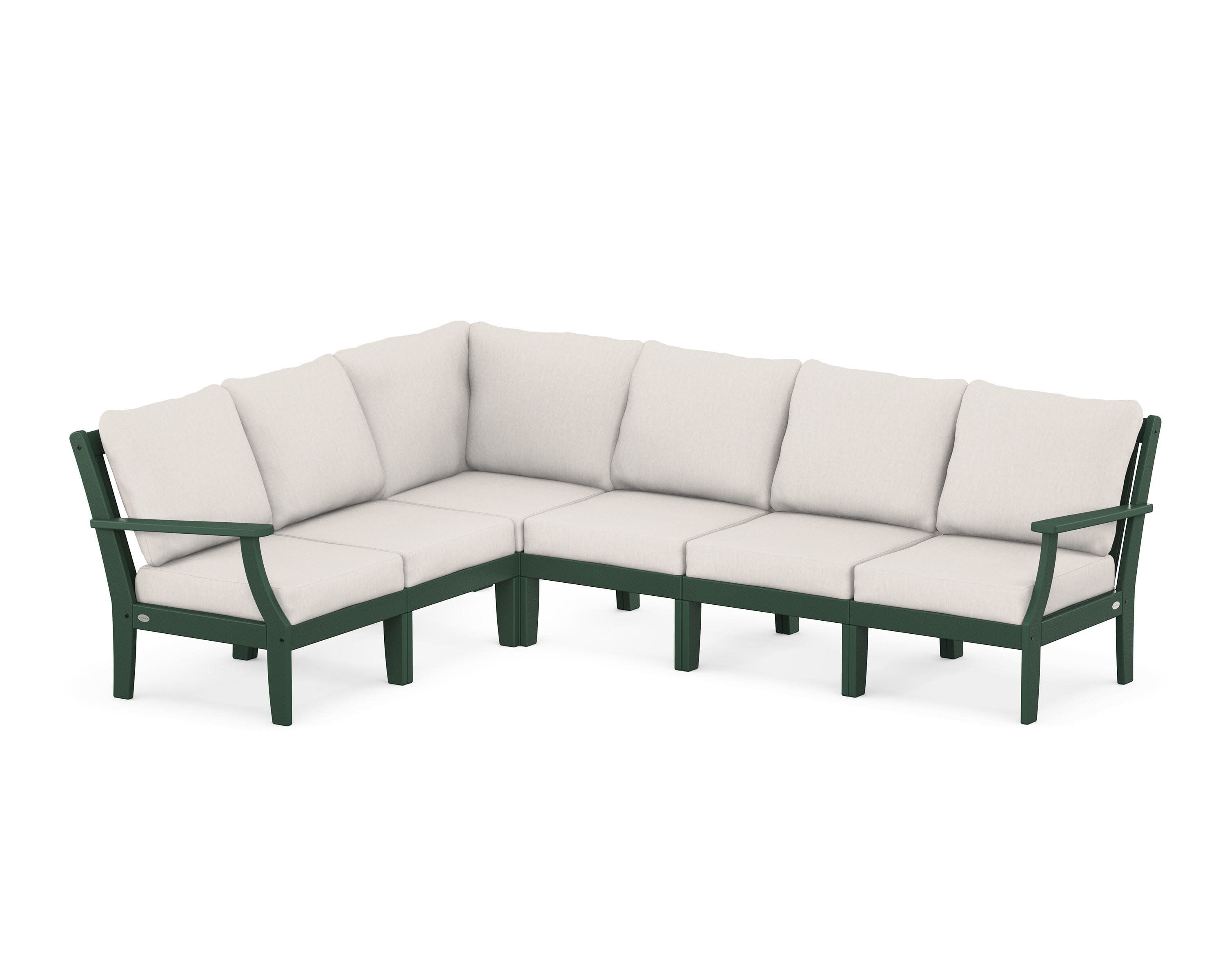 Braxton Modular 6-Piece Deep Seating Set in Green / Cast Ash