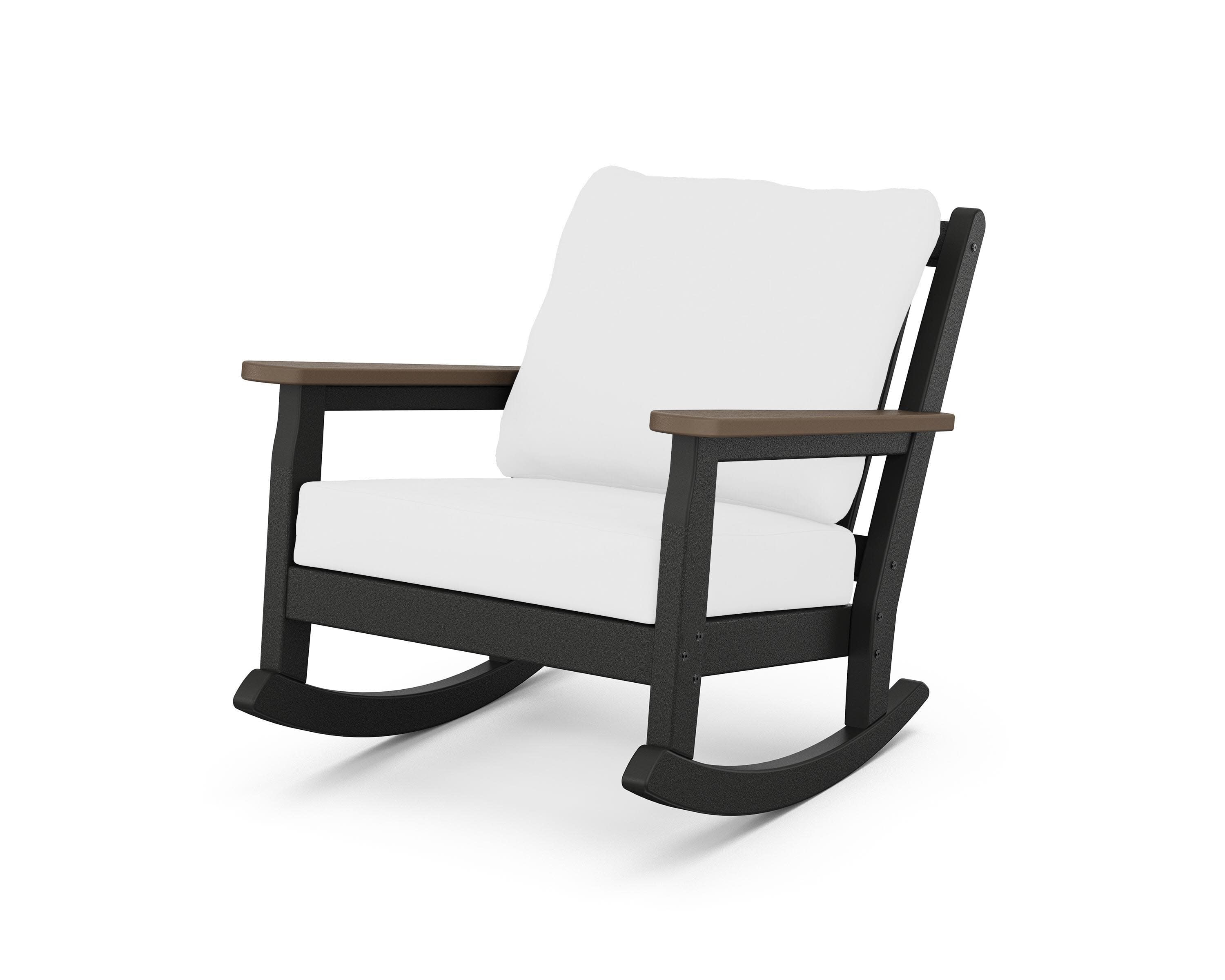 Chippendale Deep Seating Rocking Chair in Black / Kona / Natural