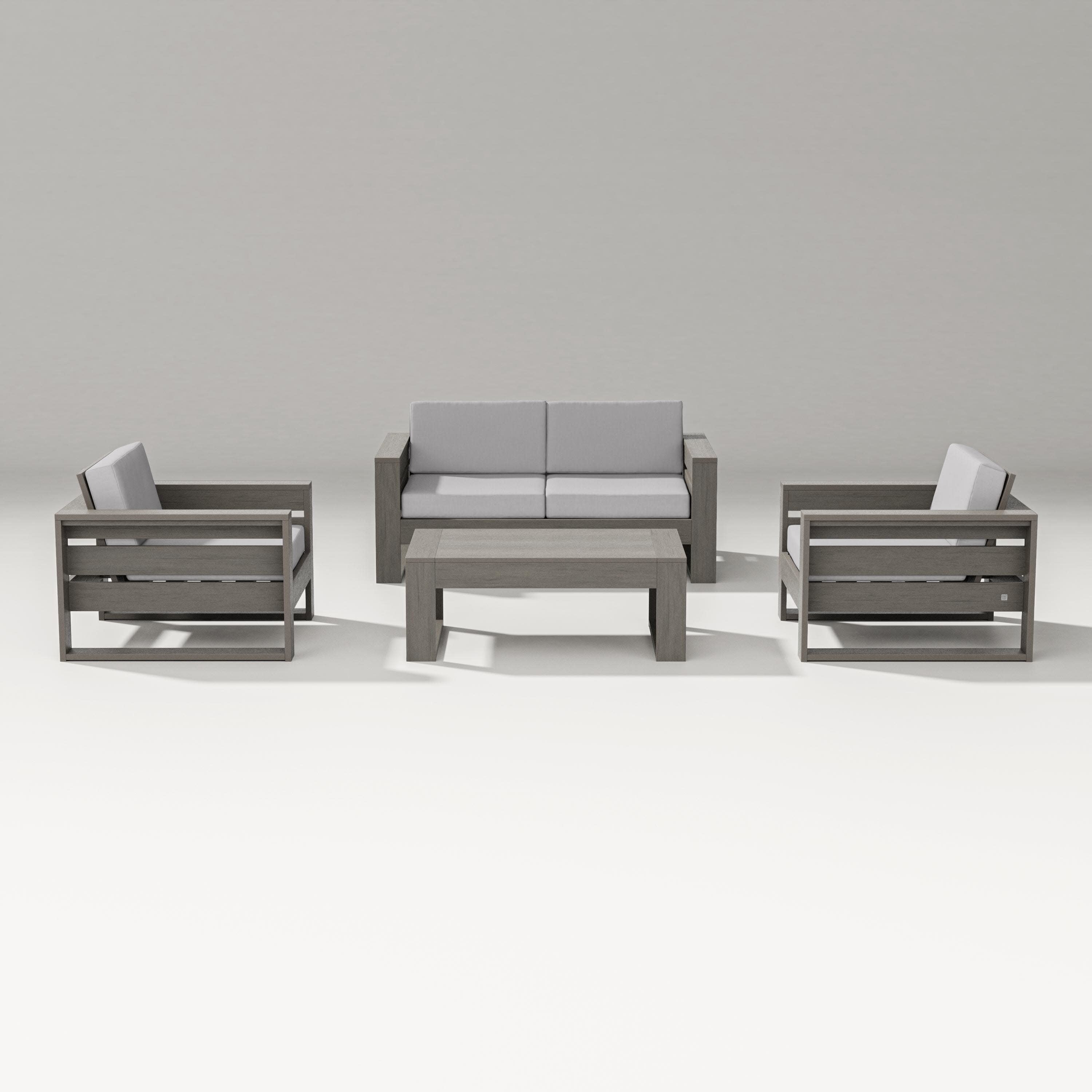 Latitude 4-Piece Lounge Loveseat Set in Driftwood / Granite