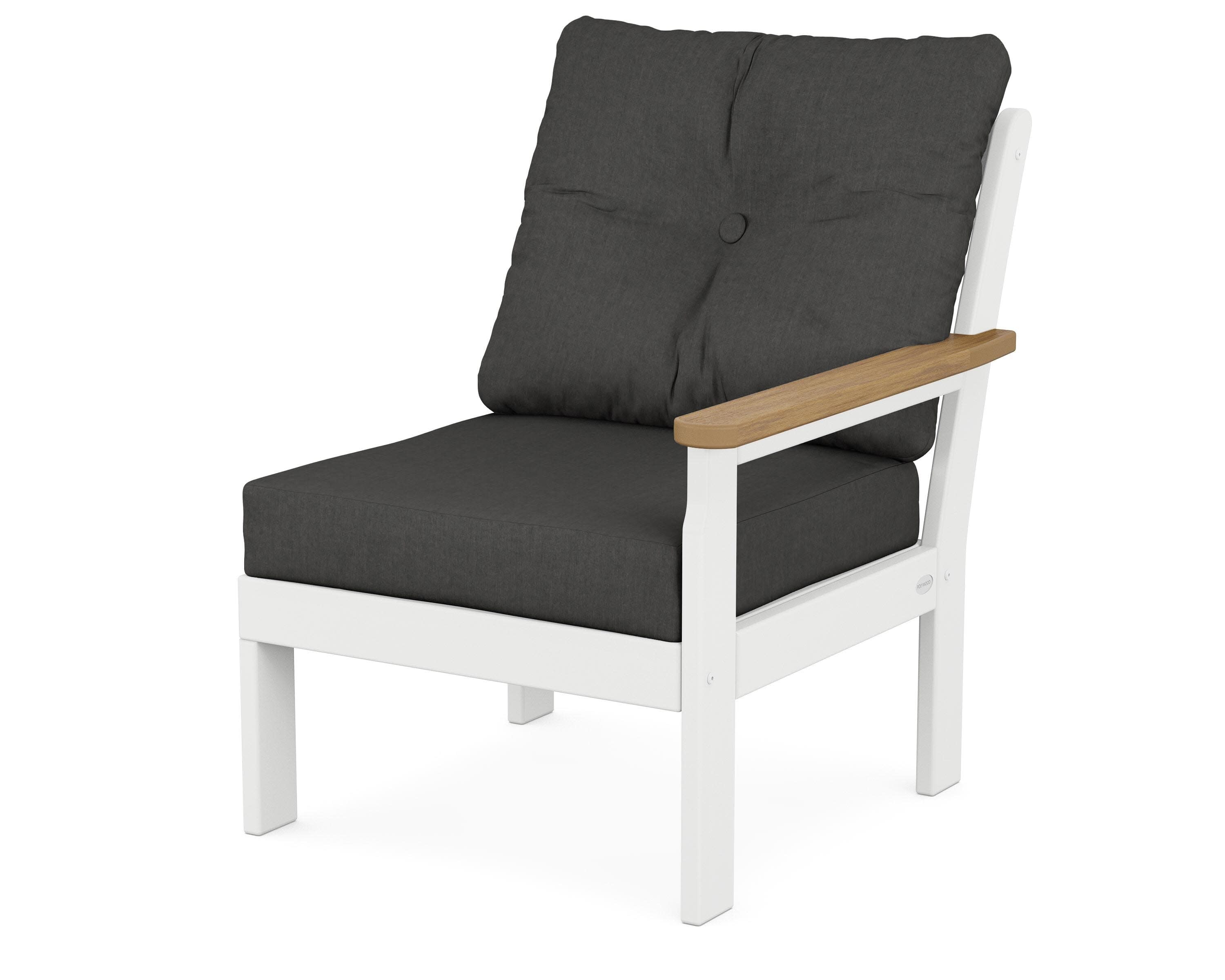 Vineyard Modular Right Arm Chair in White / Natural / Spectrum Carbon