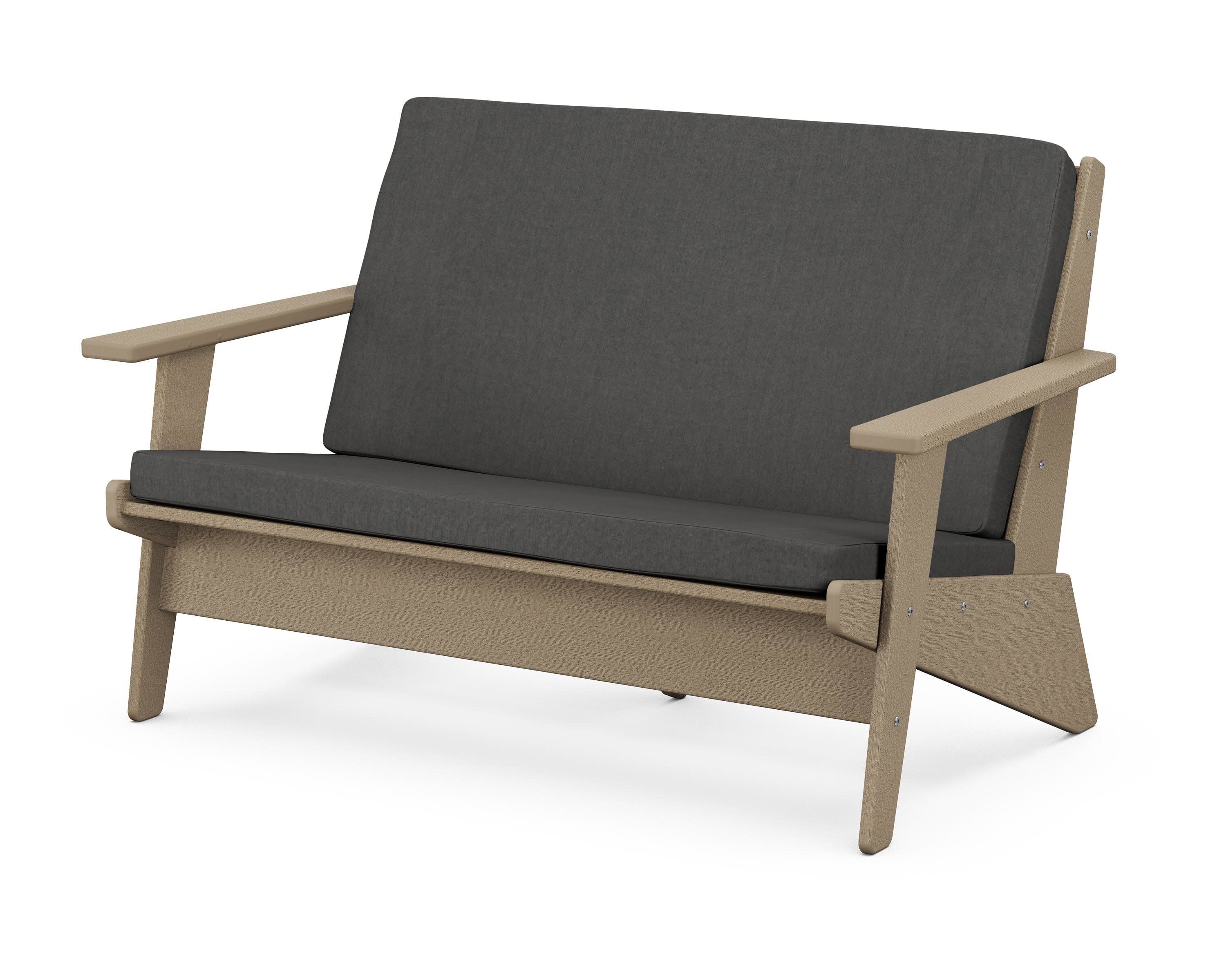 Riviera Modern Lounge Loveseat in Vintage Sahara / Spectrum Carbon