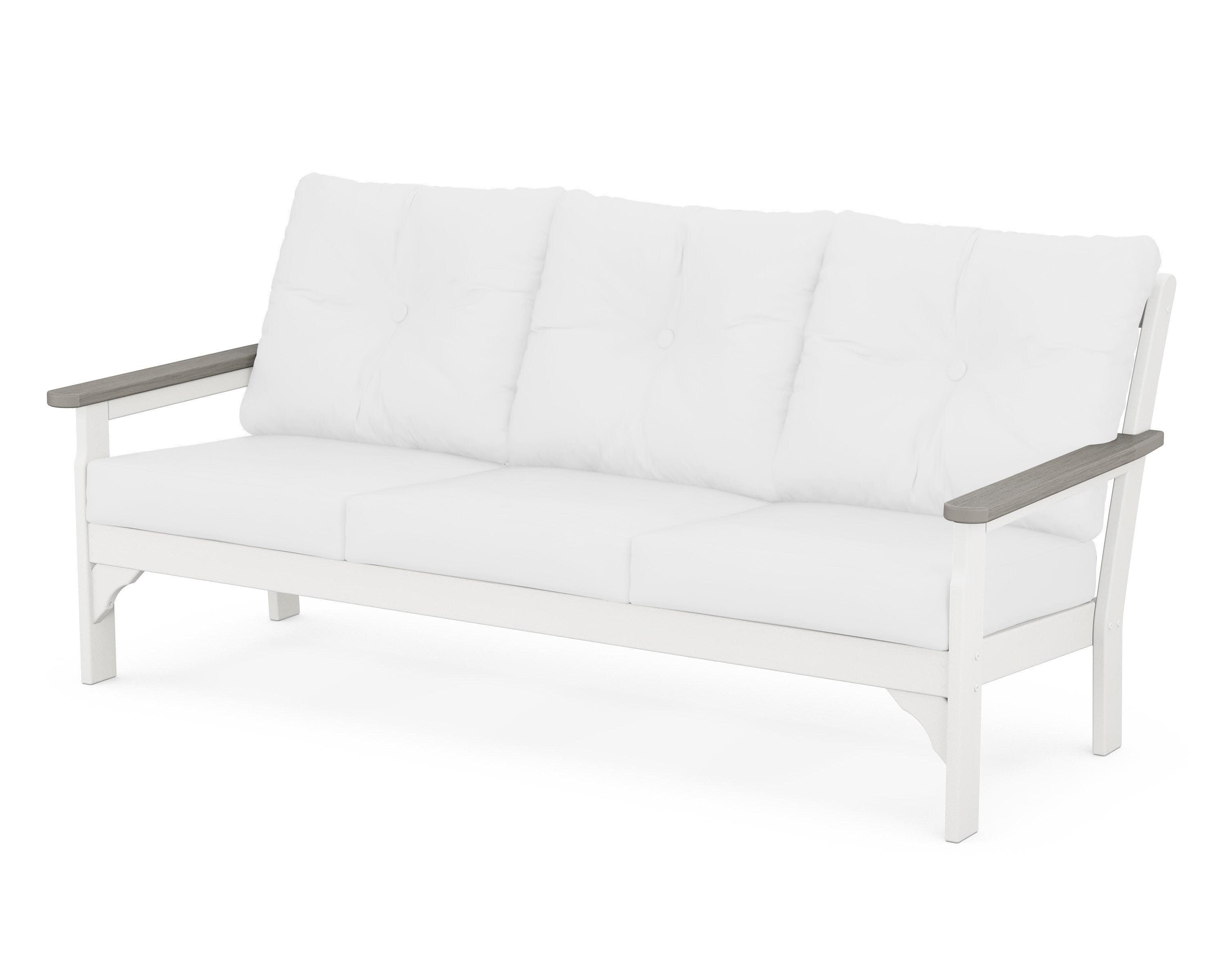Vineyard Deep Seating Sofa in White / Driftwood / Natural