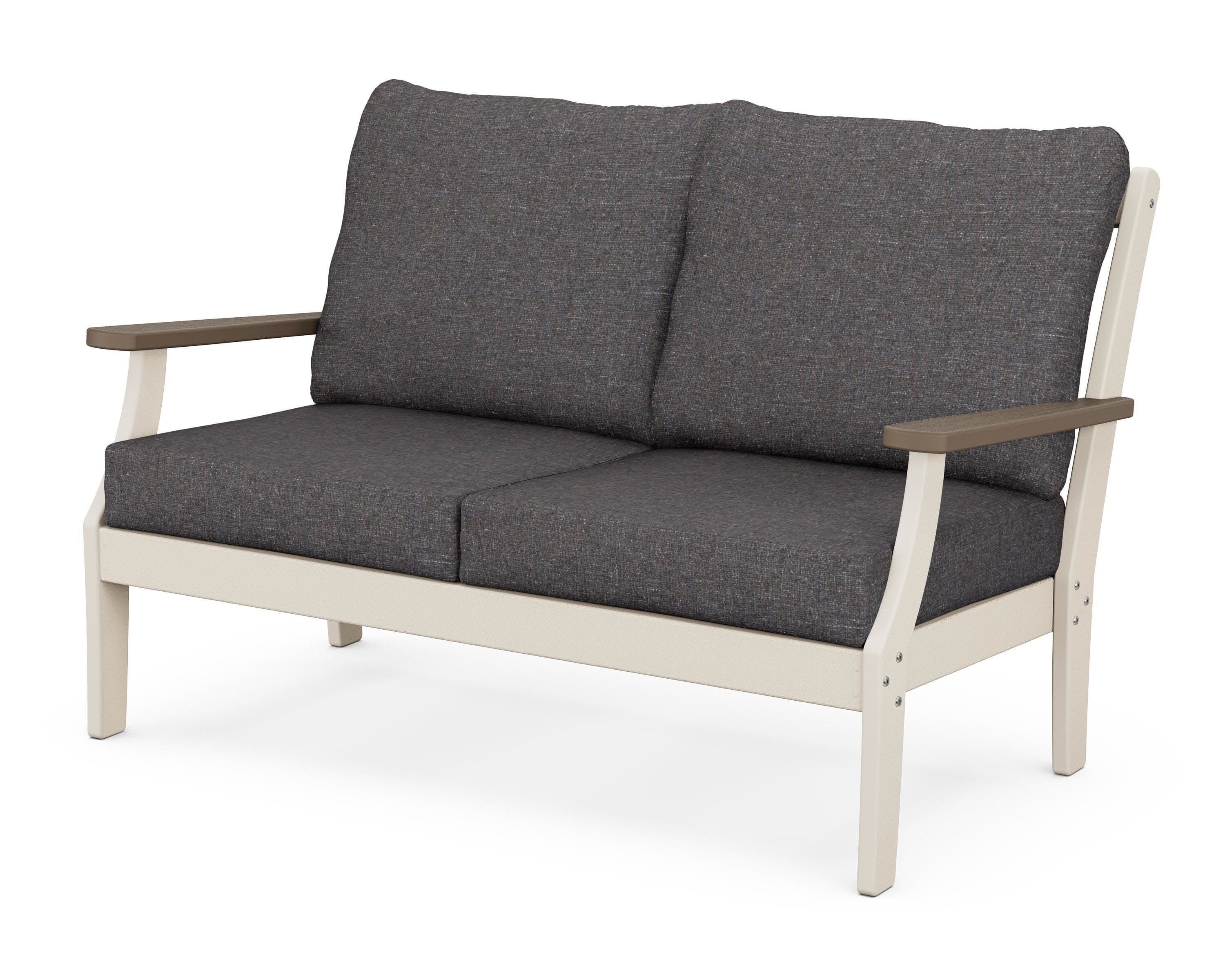 Braxton Deep Seating Loveseat in Sand / Kona / Ash Charcoal