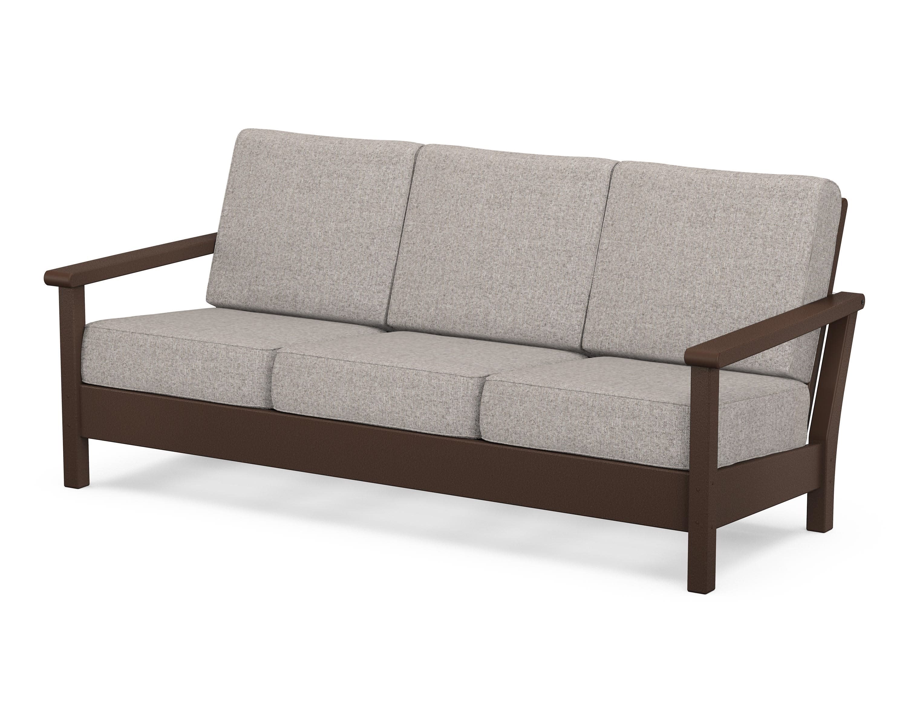 Harbour Deep Seating Sofa in Mahogany / Weathered Tweed